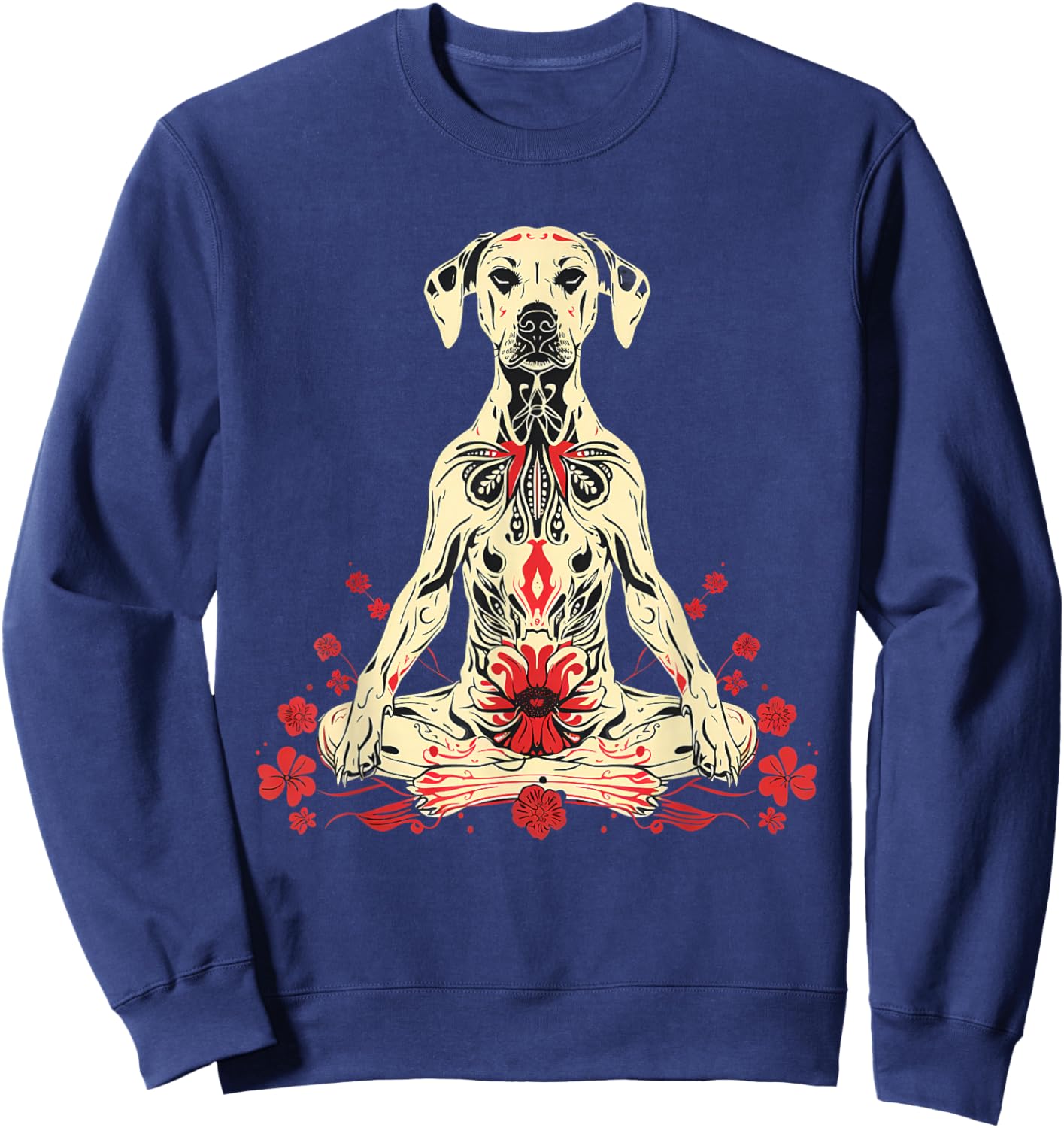 Dog Buddha Meditation Spiritual Yoga Buddhist Spirituality Sweatshirt - Sweatshirt | Navy