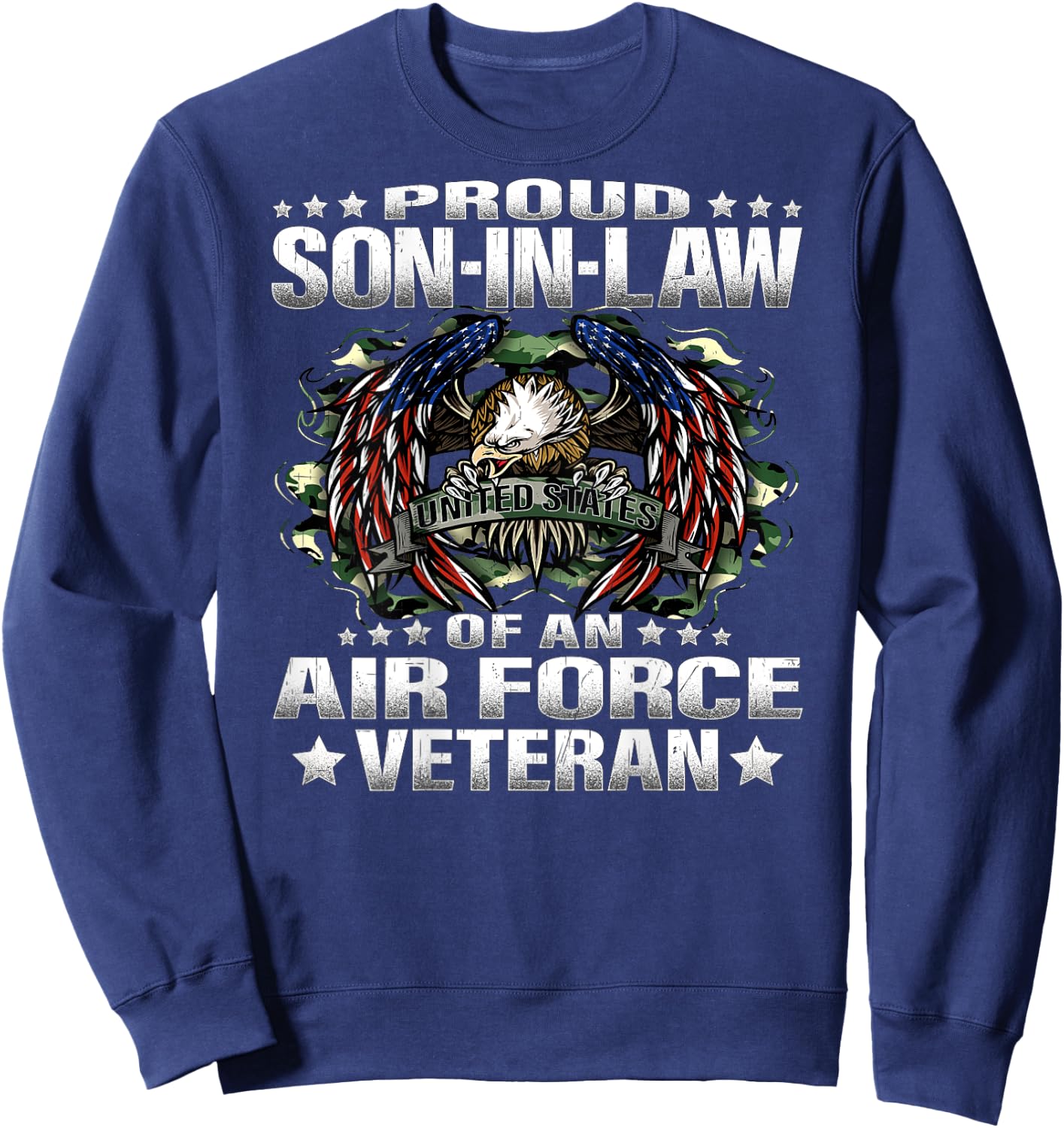 Proud Son-In-Law Of An Air Force Veteran Vet's Family Sweatshirt - Sweatshirt | Navy
