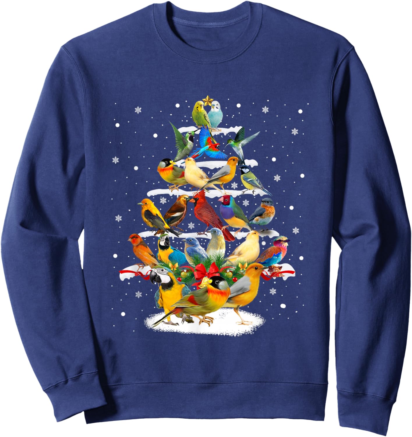 Birds Christmas Tree Sweatshirt - Sweatshirt | Navy