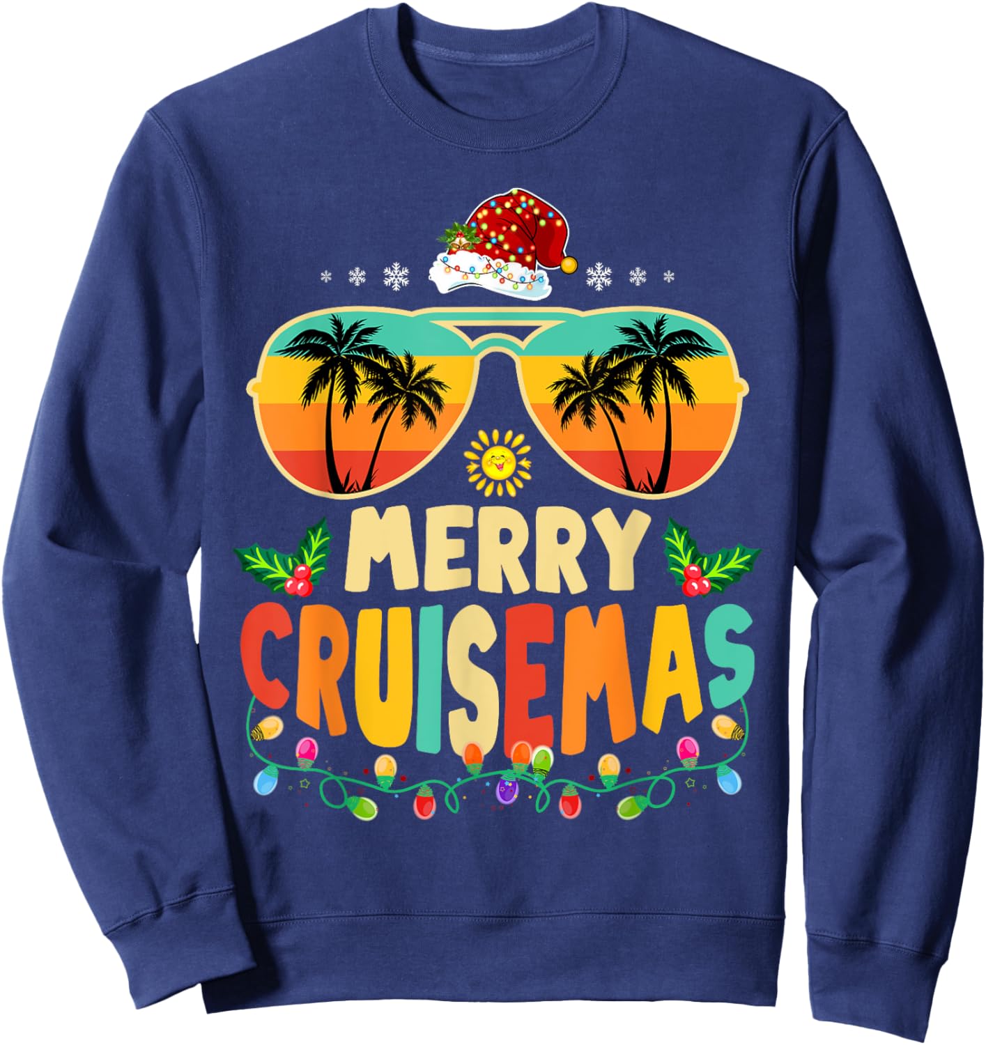 Merry Cruisemas 2025 Christmas Santa Reindeer Cruise Sweatshirt - Sweatshirt | Navy