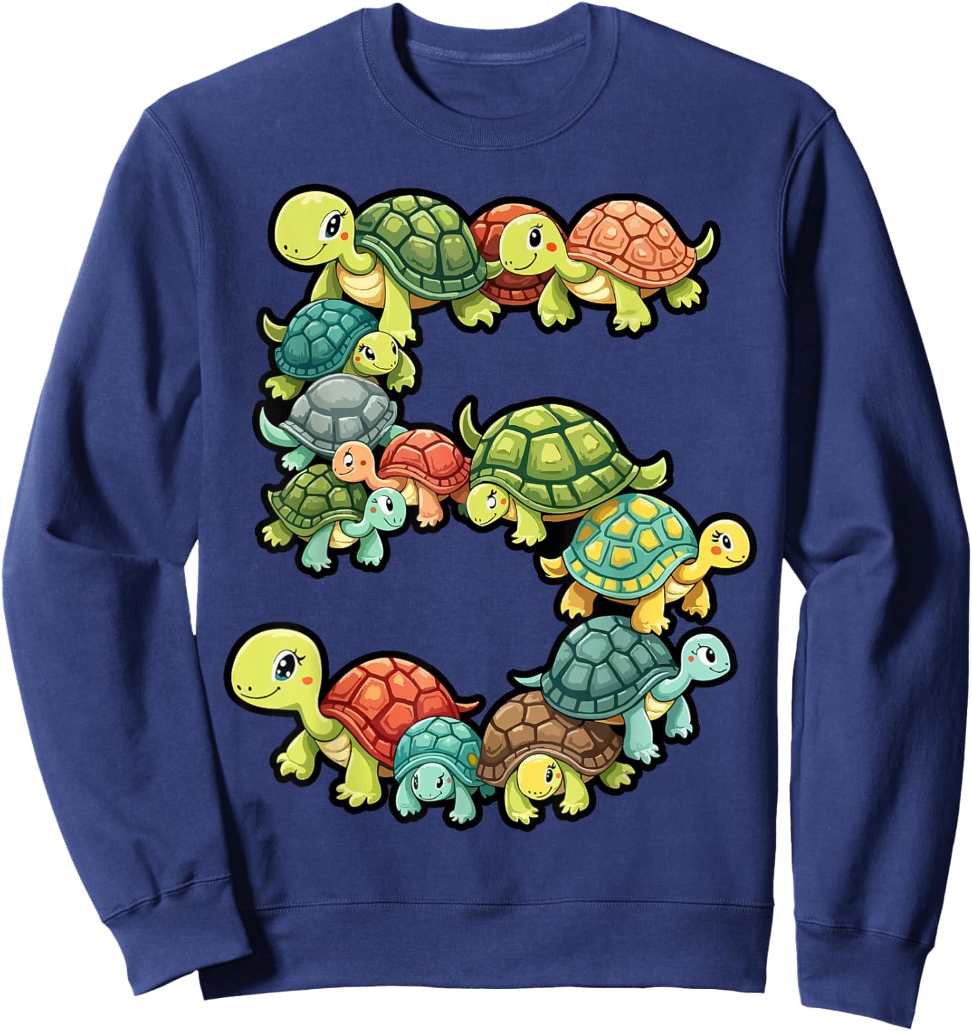 5th Birthday Sea Turtle Tortoise Theme Party 5 Year Old Sweatshirt - Sweatshirt | Navy