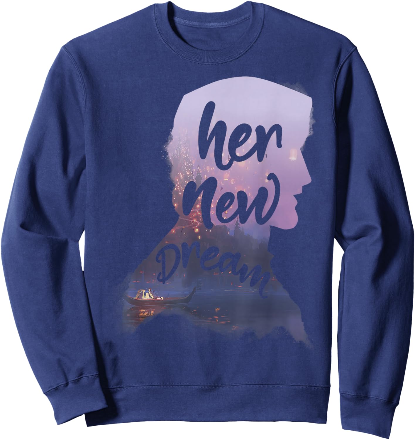 Disney Tangled Flynn Rider Her New Dream Graphic Sweatshirt - Sweatshirt | Navy
