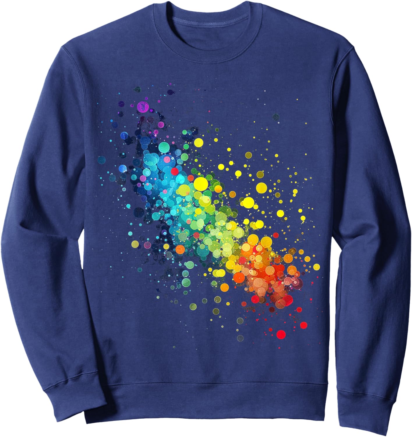 Colorful Watercolor Dot Sweatshirt - Sweatshirt | Navy