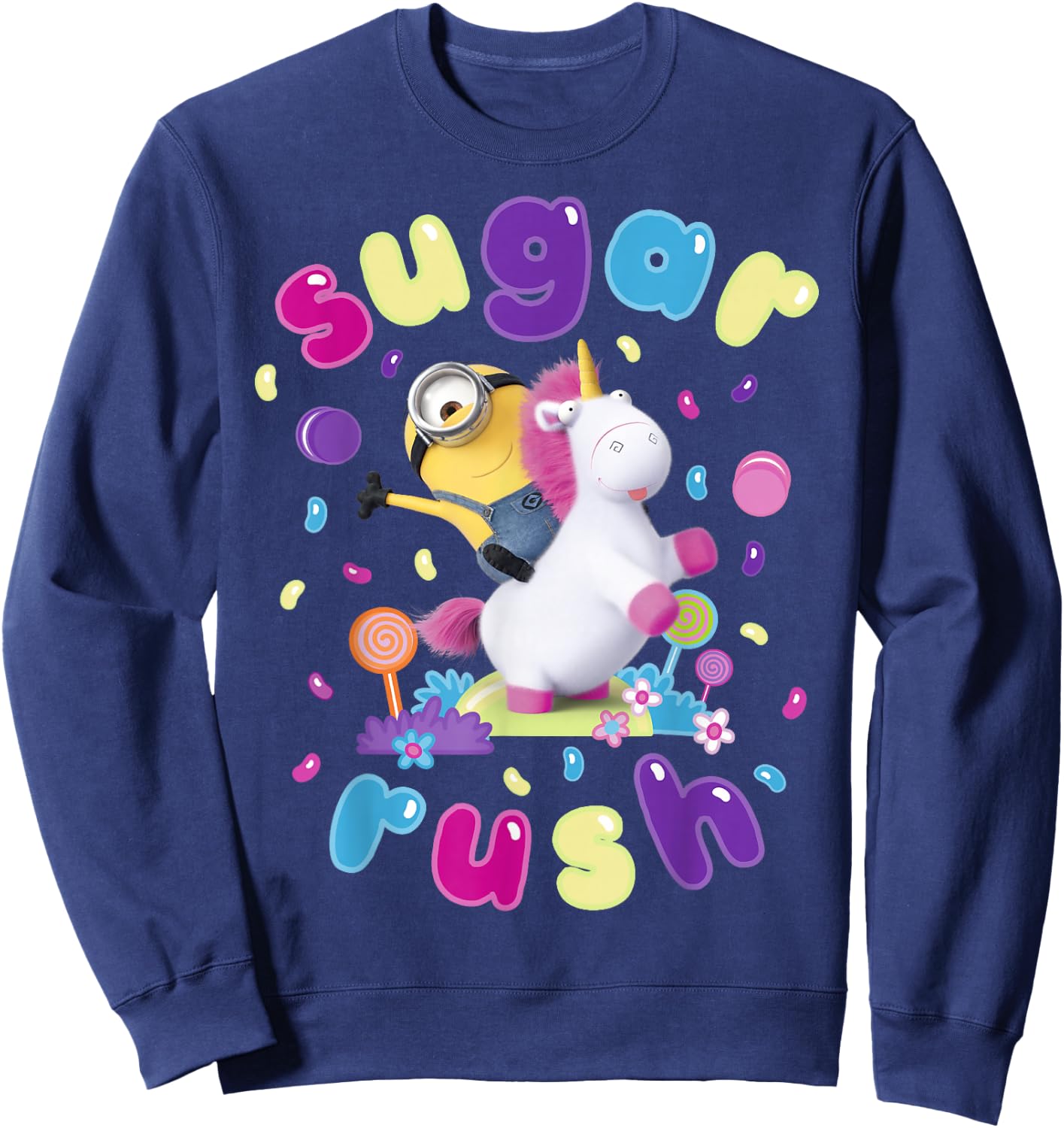Despicable Me Minions Sugar Rush Candy Graphic Sweatshirt - Sweatshirt | Navy