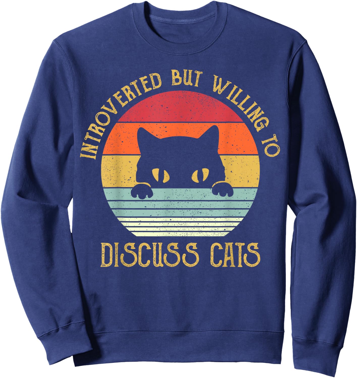Introverted But Willing To Discuss Cats Sweatshirt - Sweatshirt | Navy