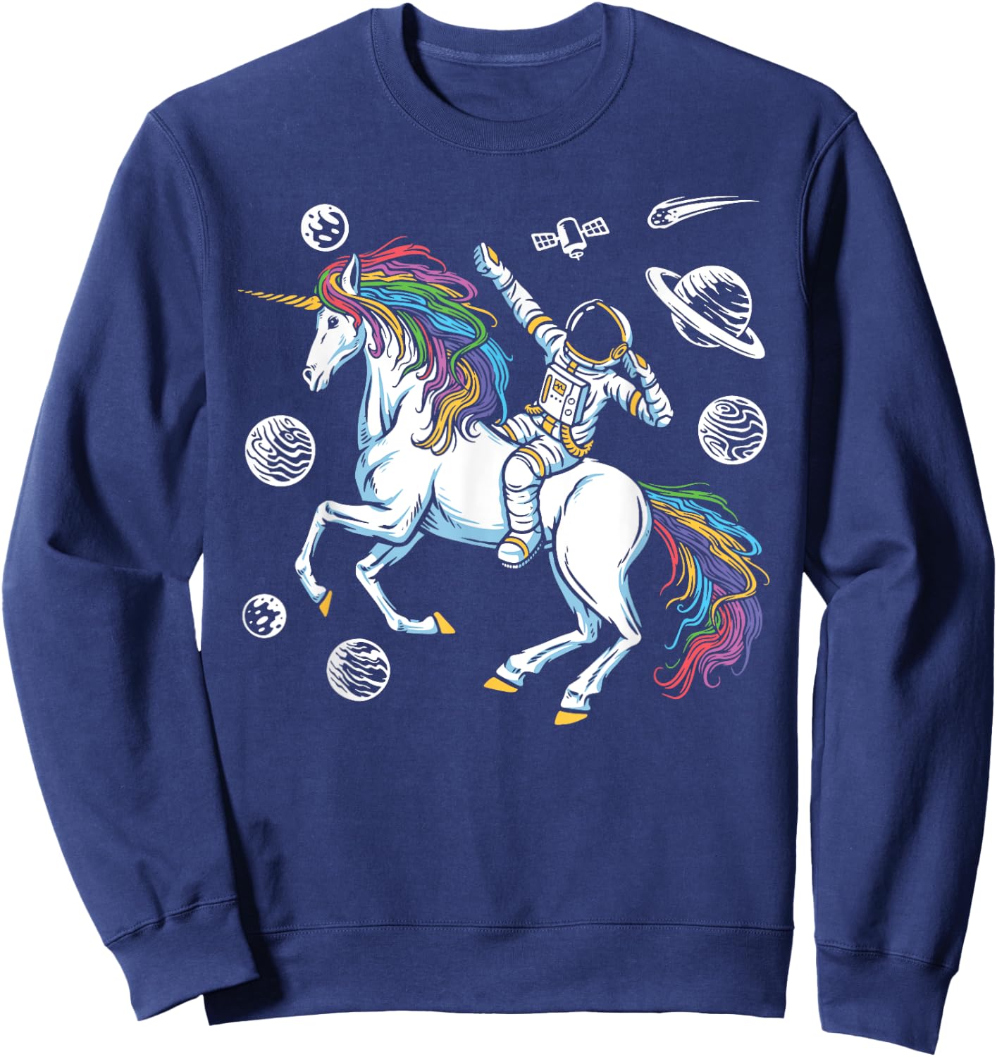 Magical Unicorn Girls Cosmonaut Gift Space Travel Astronaut Sweatshirt - Sweatshirt | Navy