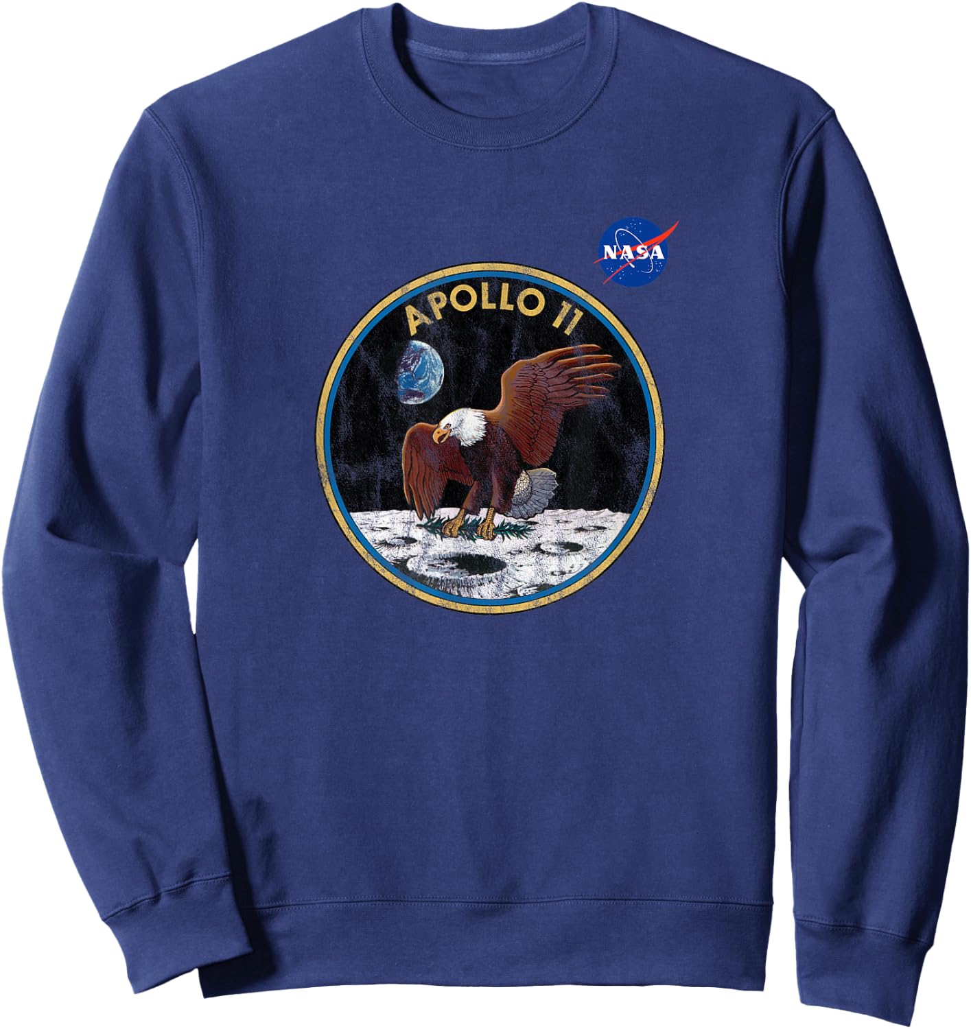 NASA Approved Apollo 11 Mission Patch 50th Retro Vintage Sweatshirt - Sweatshirt | Navy