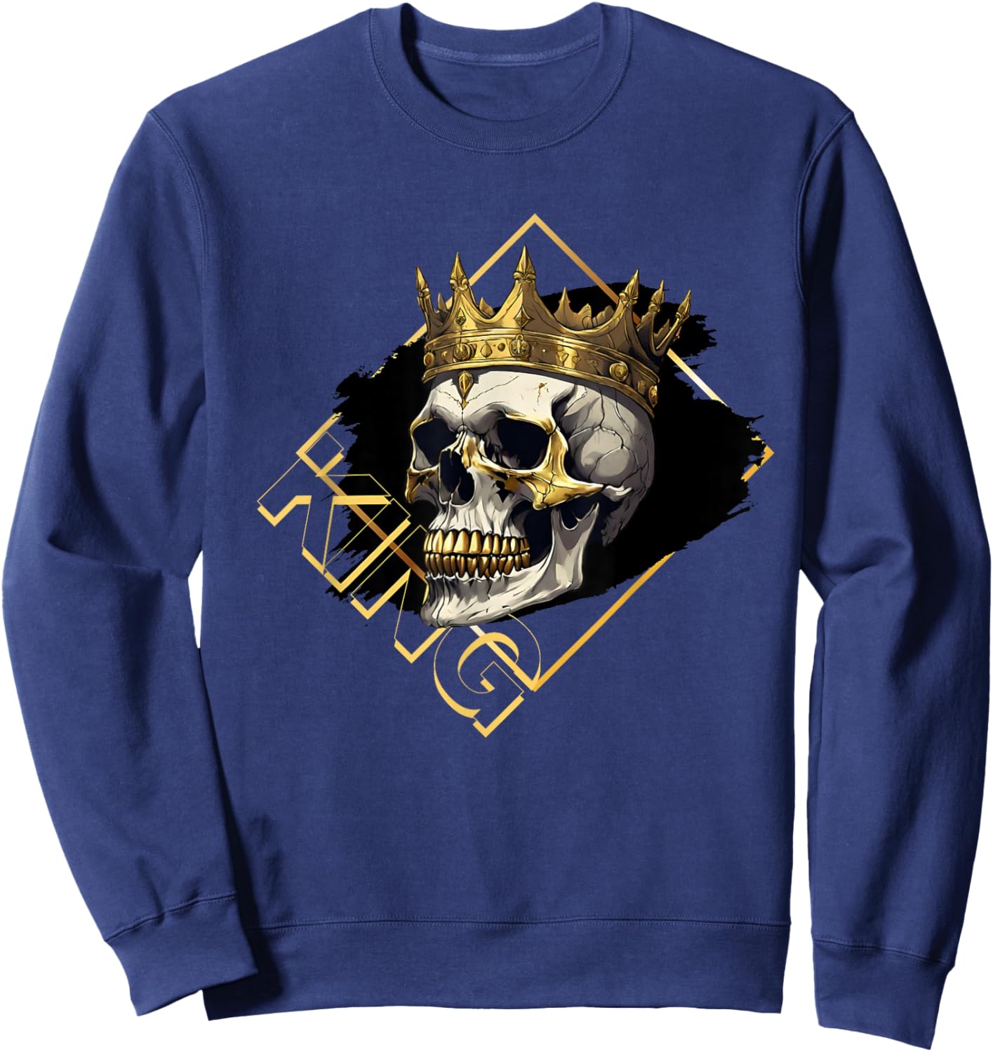 King Skull Crown Men's Graphic Graphic Sweatshirt - Sweatshirt | Navy