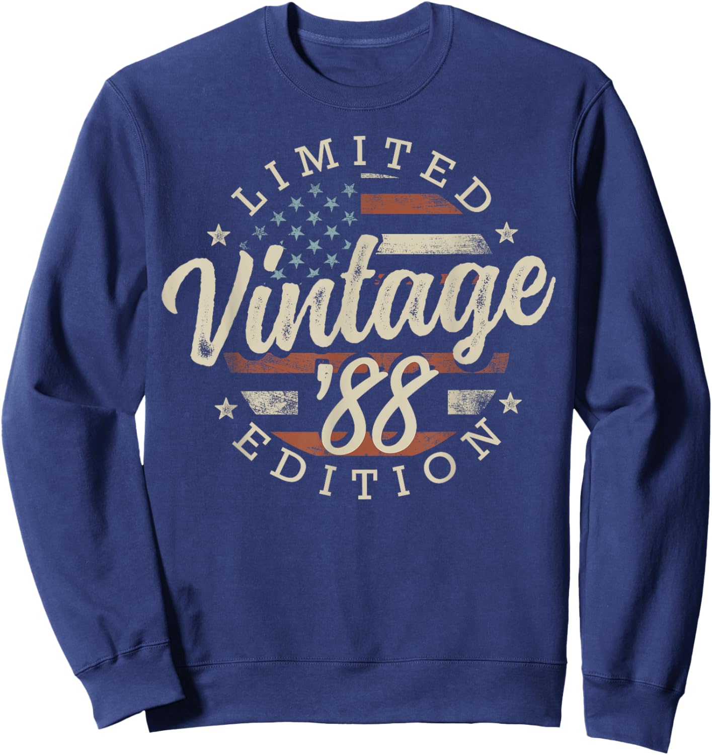 Vintage 1988 Limited Edition USA Flag 38th Birthday Sweatshirt - Sweatshirt | Navy