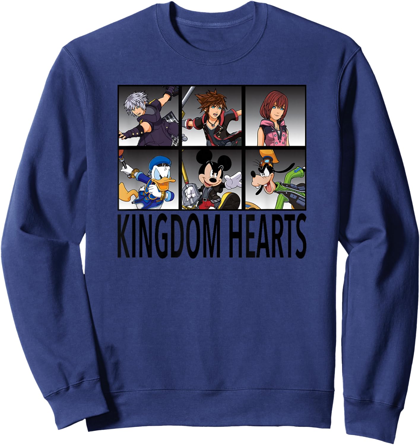 Disney Kingdom Hearts III Character Action Grid Sweatshirt - Sweatshirt | Navy
