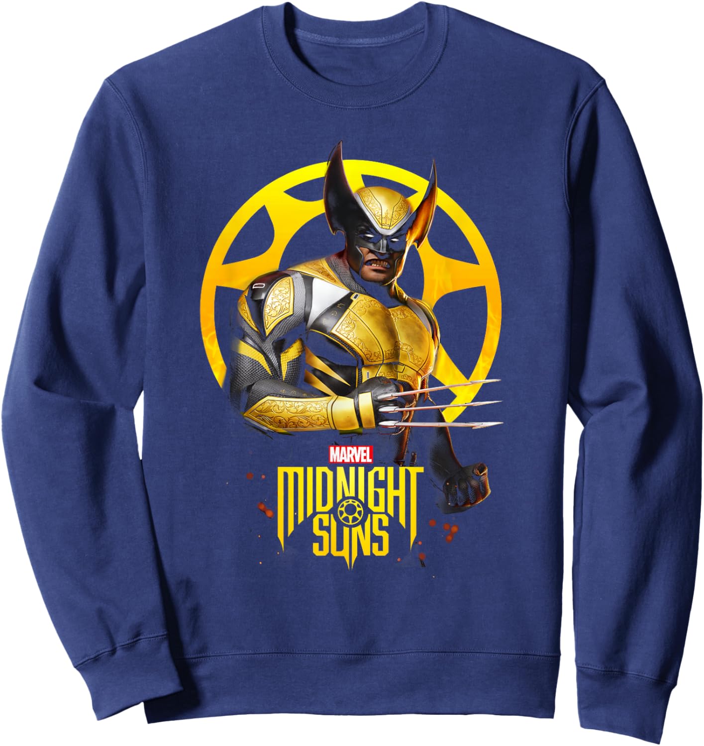 Marvel Midnight Suns Wolverine Claws Out Portrait Sweatshirt - Sweatshirt | Navy