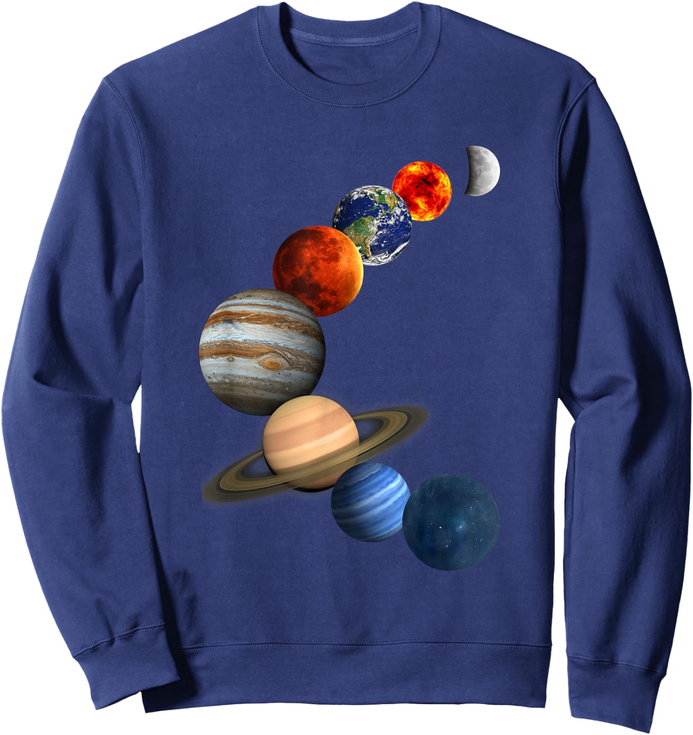 Solar System T Shirt The Planets in Our Galaxy Sweatshirt - Sweatshirt | Navy