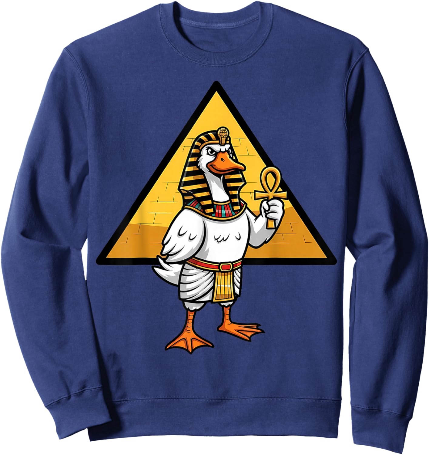 Egyptian Goose Pharaoh Ancient Egypt Pyramid Ankh Sweatshirt - Sweatshirt | Navy