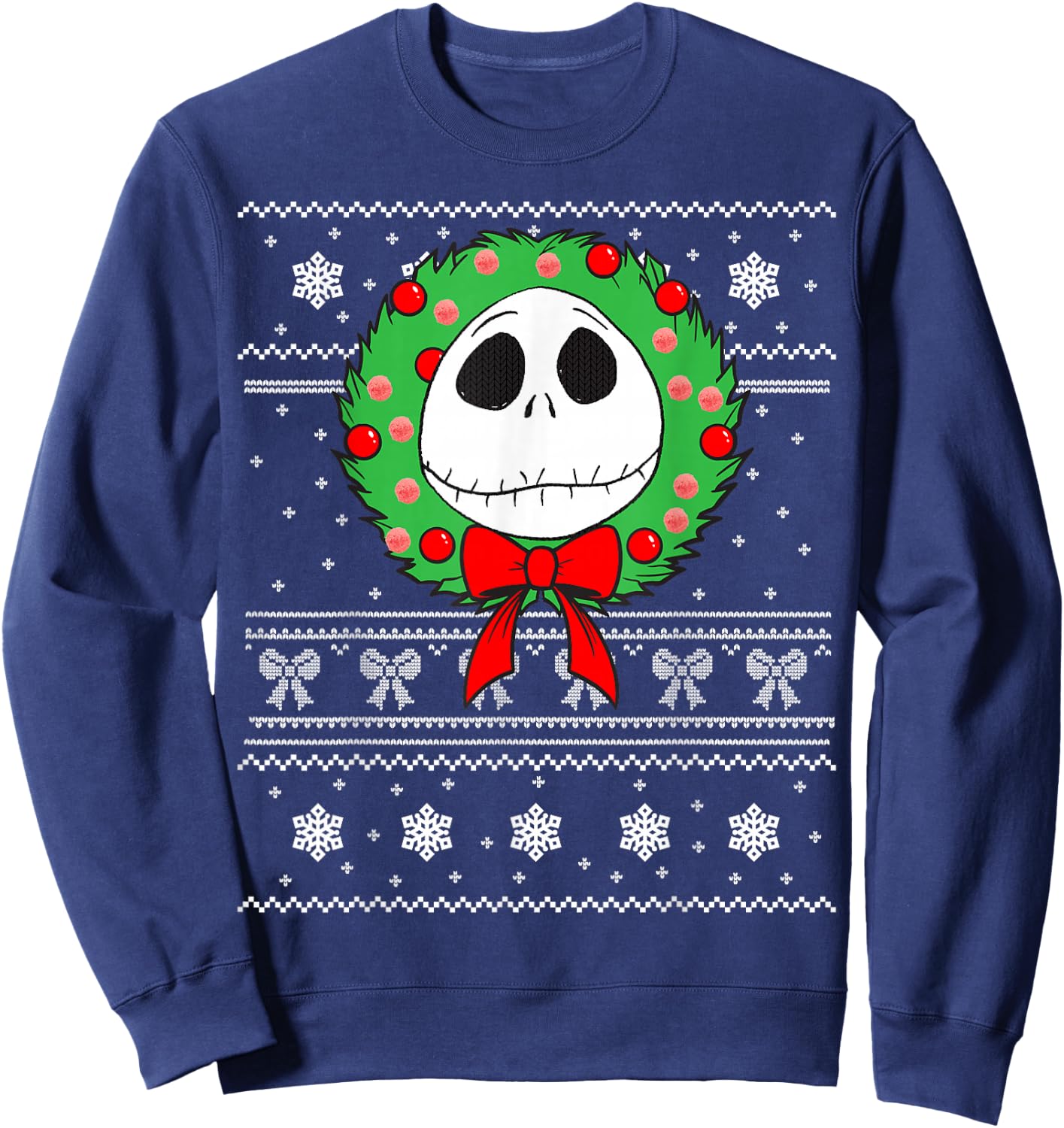 Disney - Jack Skellington Holiday Wreath Sweatshirt - Sweatshirt | Navy