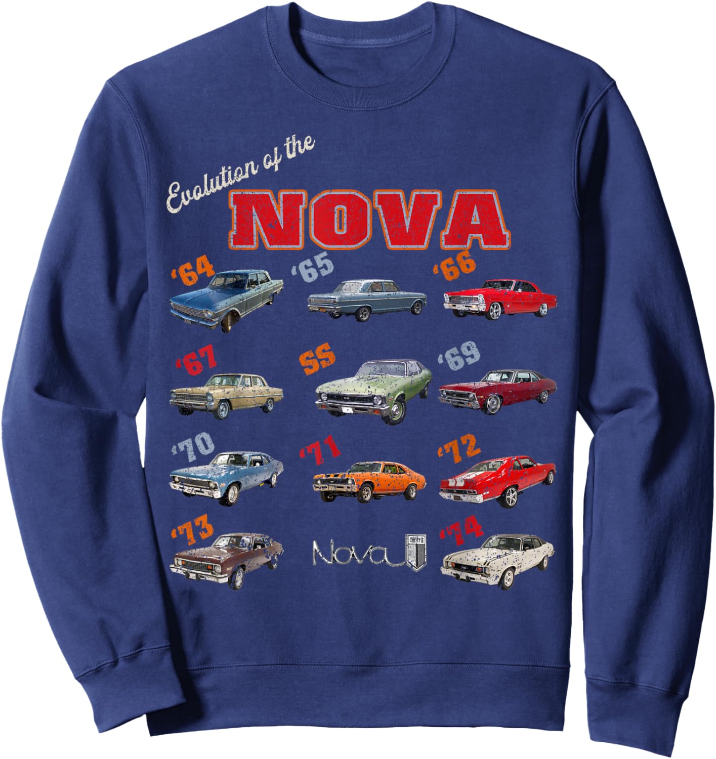 1969 72 63 64 65 66 67 68 70 71 73 74 chevys nova Evolution Sweatshirt - Sweatshirt | Navy