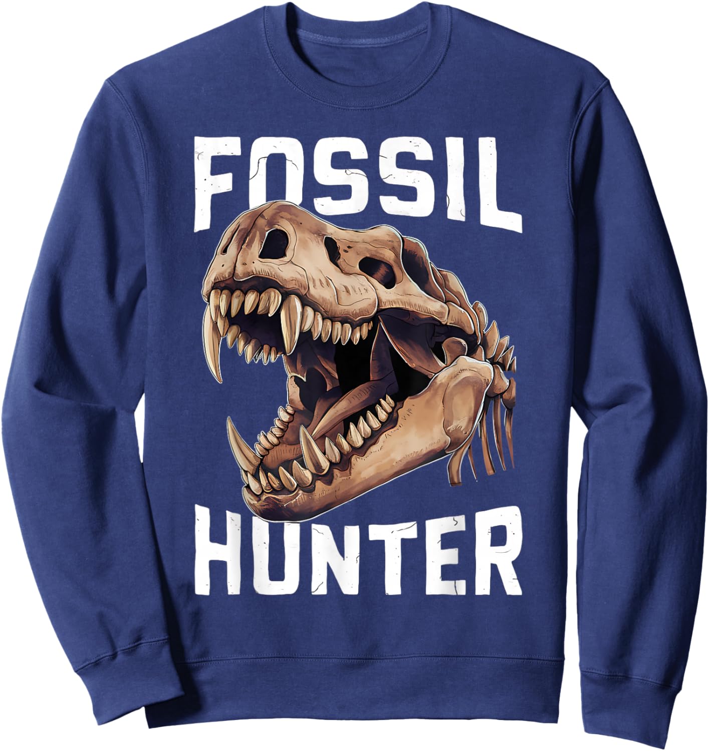 Fossil Hunter Dinosaur Skull Graphic Sweatshirt - Sweatshirt | Navy