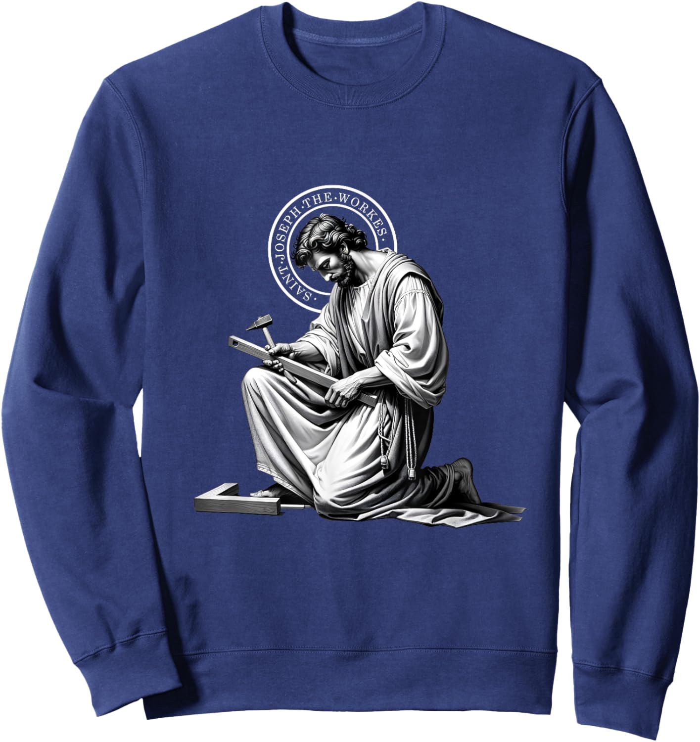Saint Catholic Church St. Joseph The Worker Jesus Father Sweatshirt - Sweatshirt | Navy