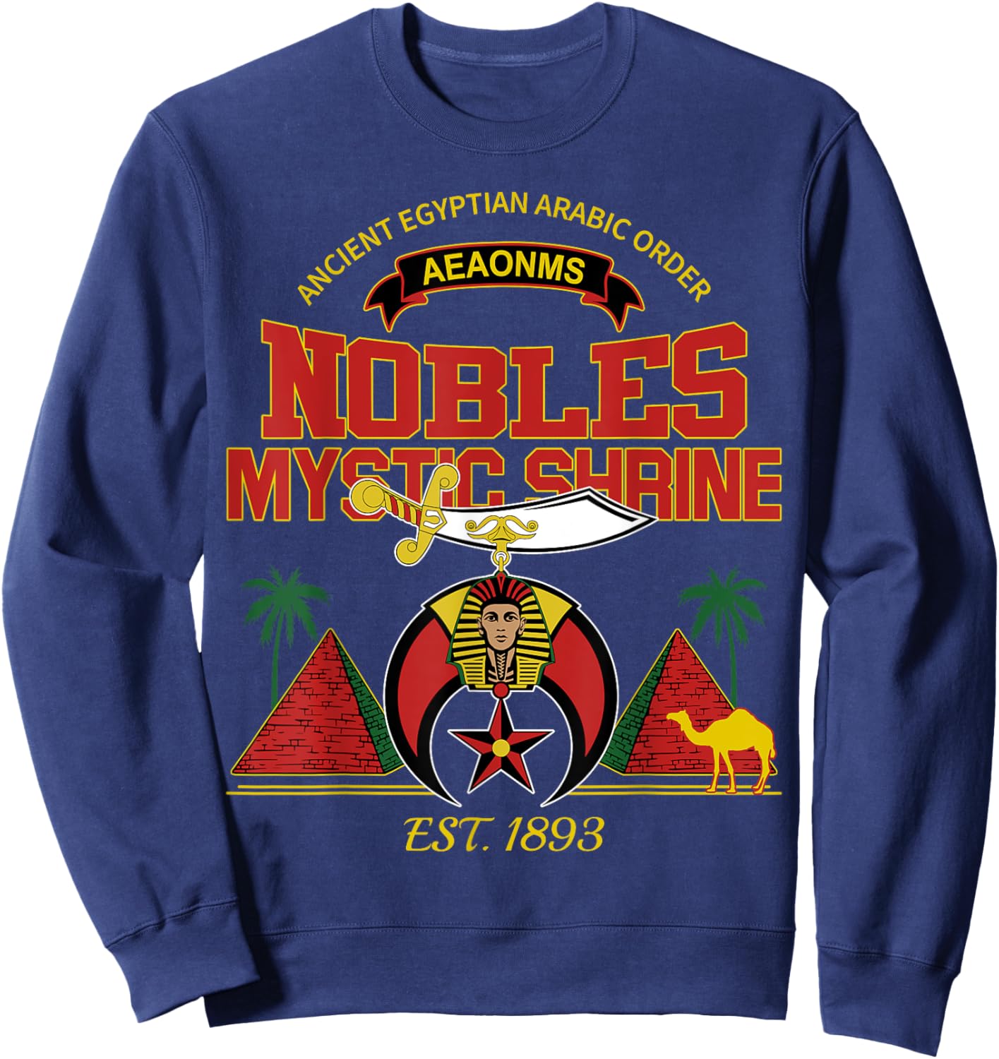Shriners Nobles Mystic Shrine 1893 Mason AEAONMS Christmas Sweatshirt - Sweatshirt | Navy