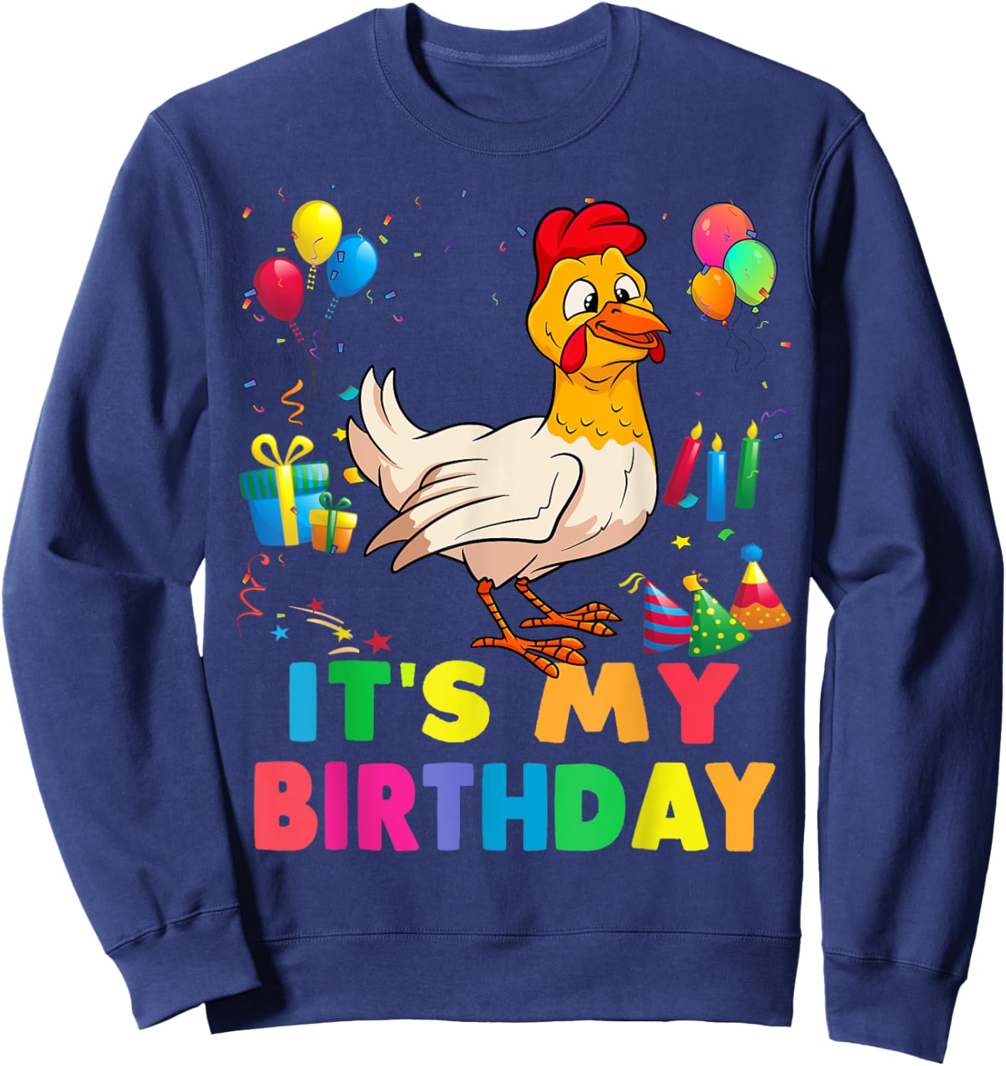 It's my birthday, a chicken stamping party for girls Sweatshirt - Sweatshirt | Navy