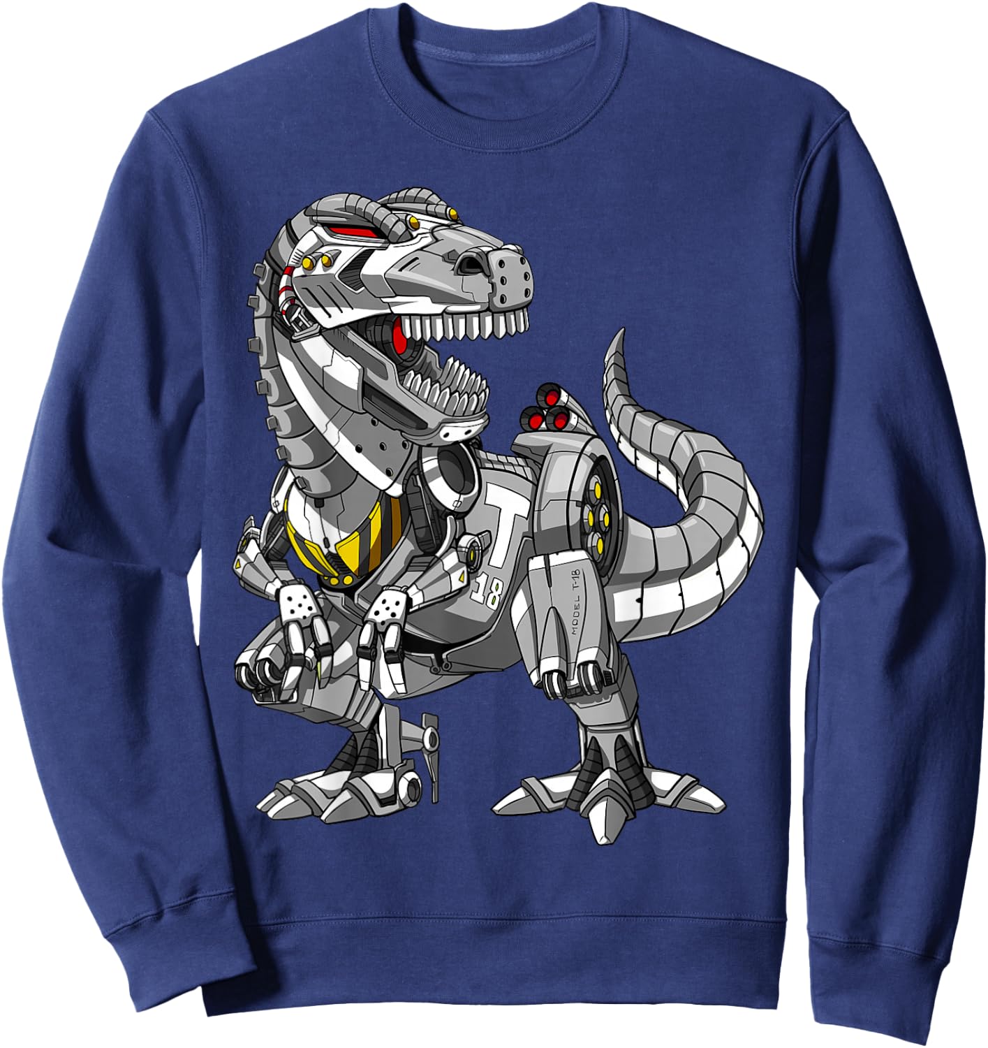 T-Rex Dinosaur Robot Dinosaur Monster Sweatshirt - Sweatshirt | Navy