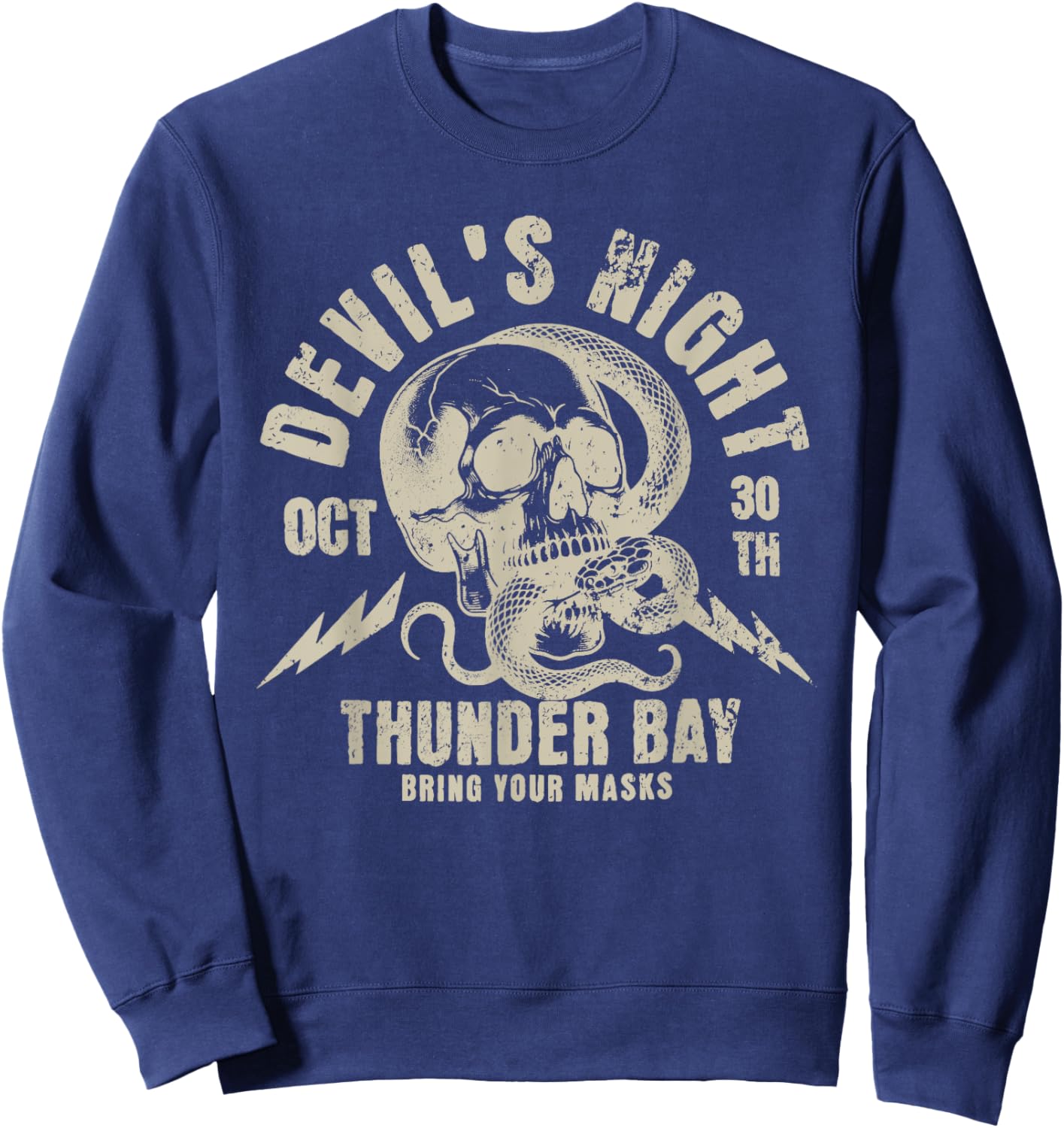 Devil's night thunder bay bring your marks Funny design Sweatshirt - Sweatshirt | Navy