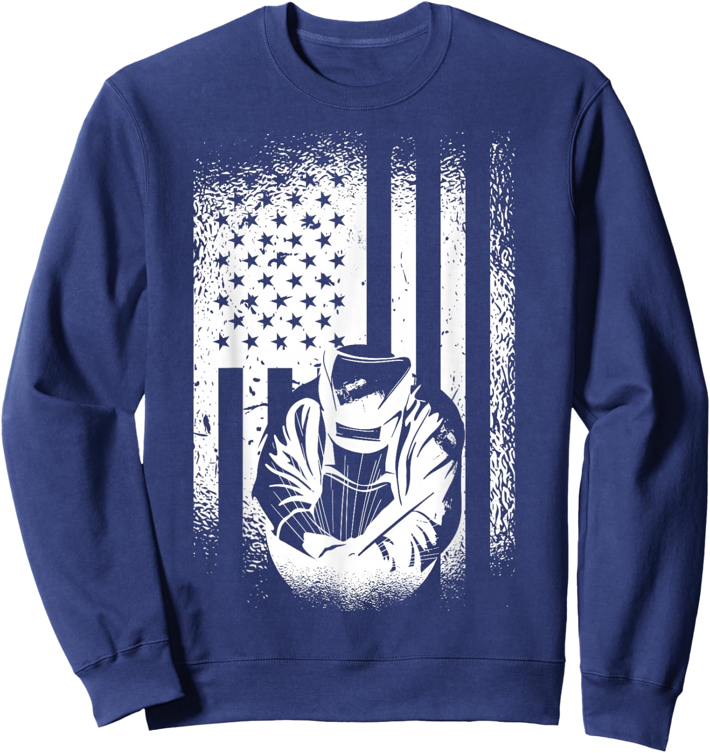 American Flag Welder Patriotic Welder Men's Welding Gift Sweatshirt - Sweatshirt | Navy