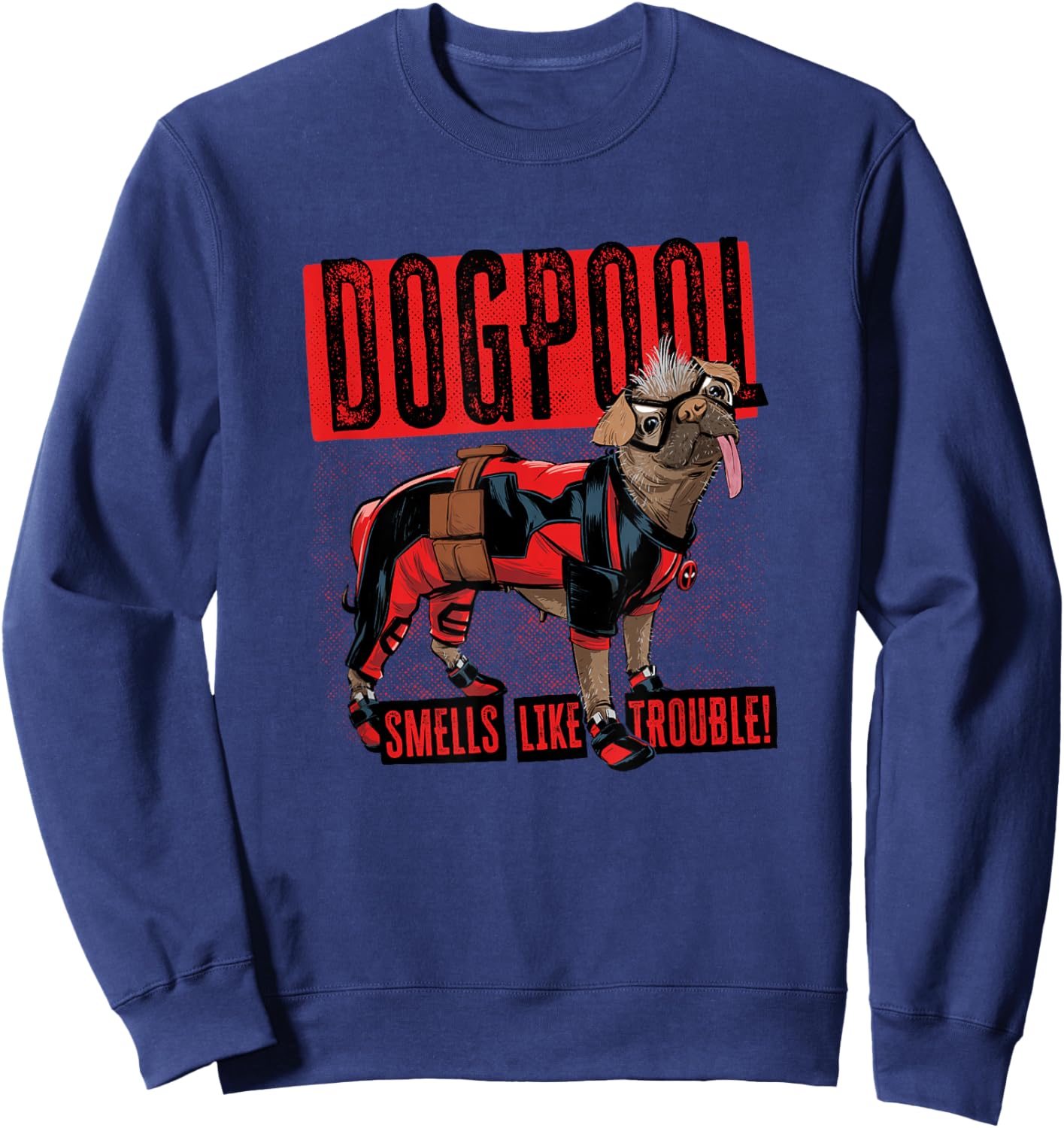 Marvel Studios Deadpool & Wolverine Dogpool Smells Trouble Sweatshirt - Sweatshirt | Navy