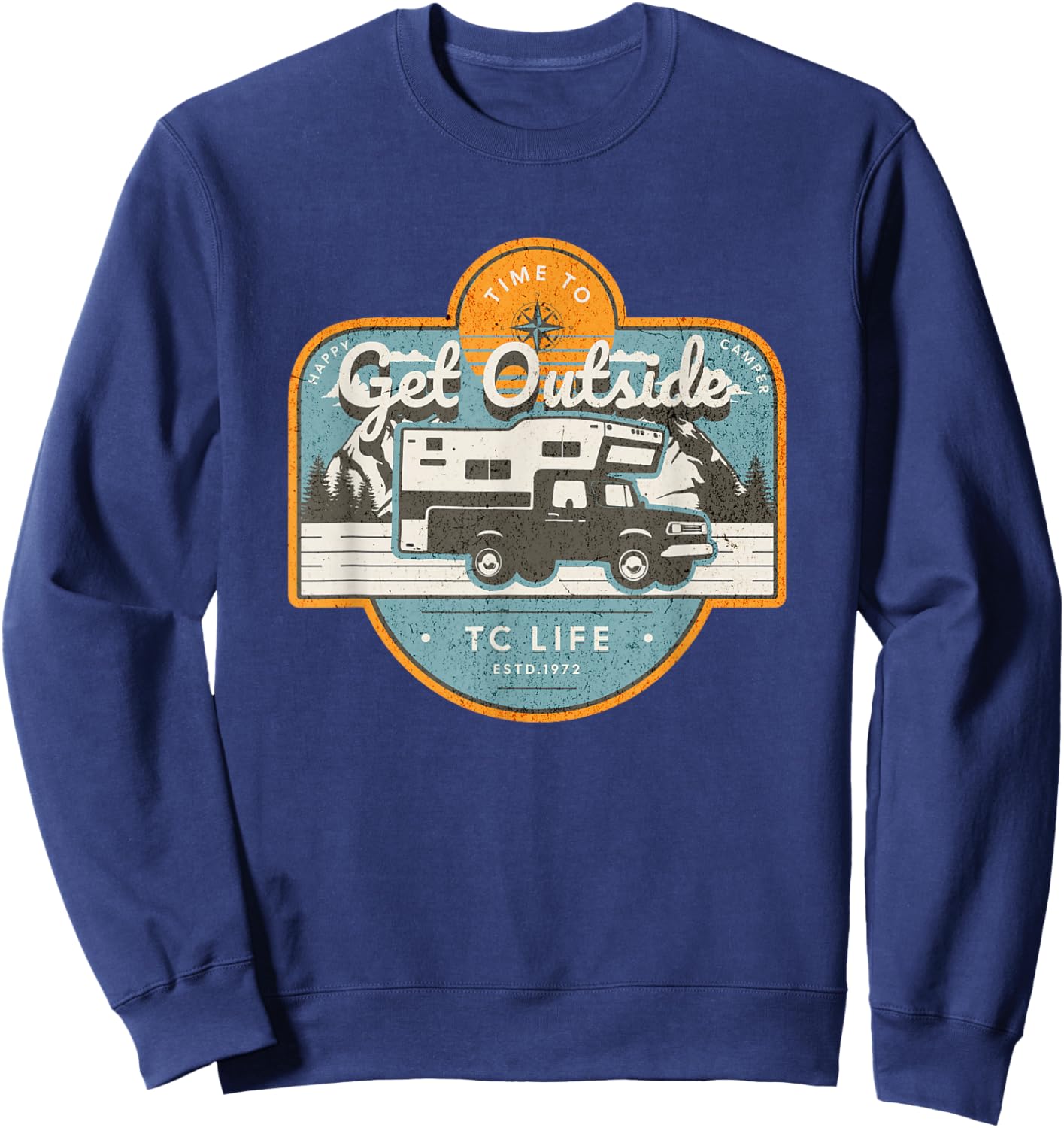 Mountain Adventure Truck Bed Camper for Forest Off-Road Fun Sweatshirt - Sweatshirt | Navy