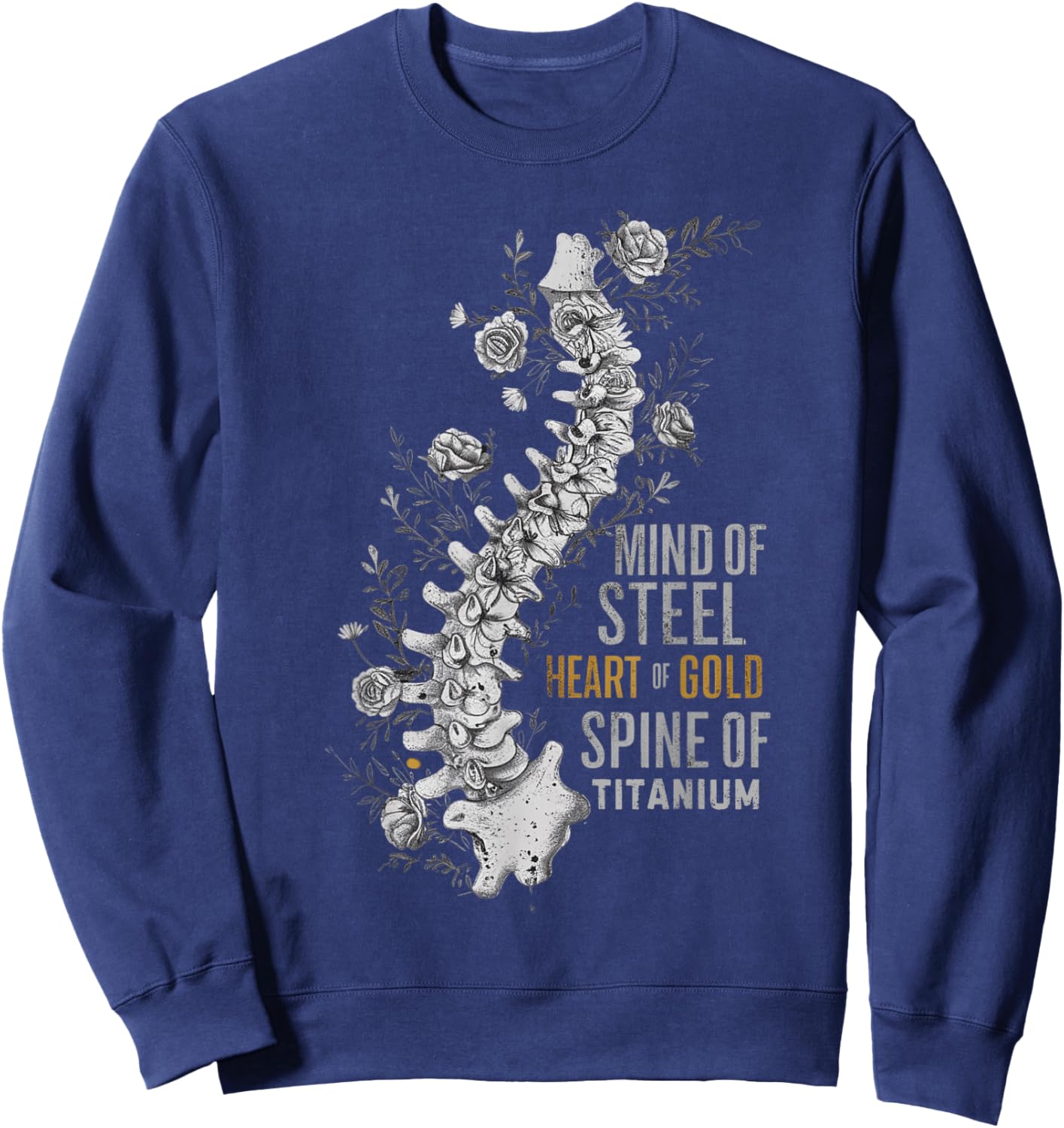 Scoliosis Warrior Surgery Recovery Support Sweatshirt - Sweatshirt | Navy