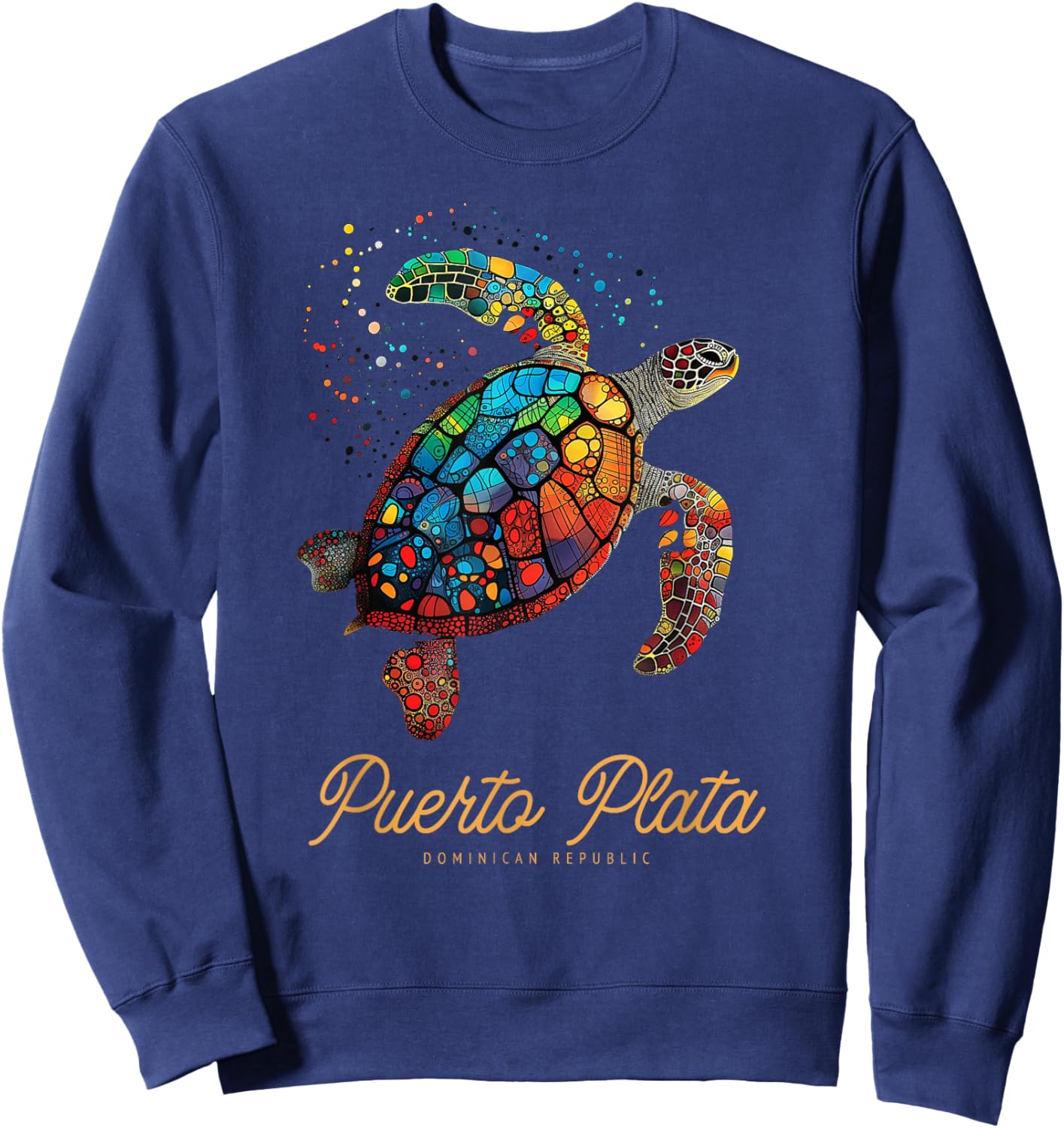 Puerto Plata Dominican Republic Vacation Beach Sea Turtle Sweatshirt - Sweatshirt | Navy