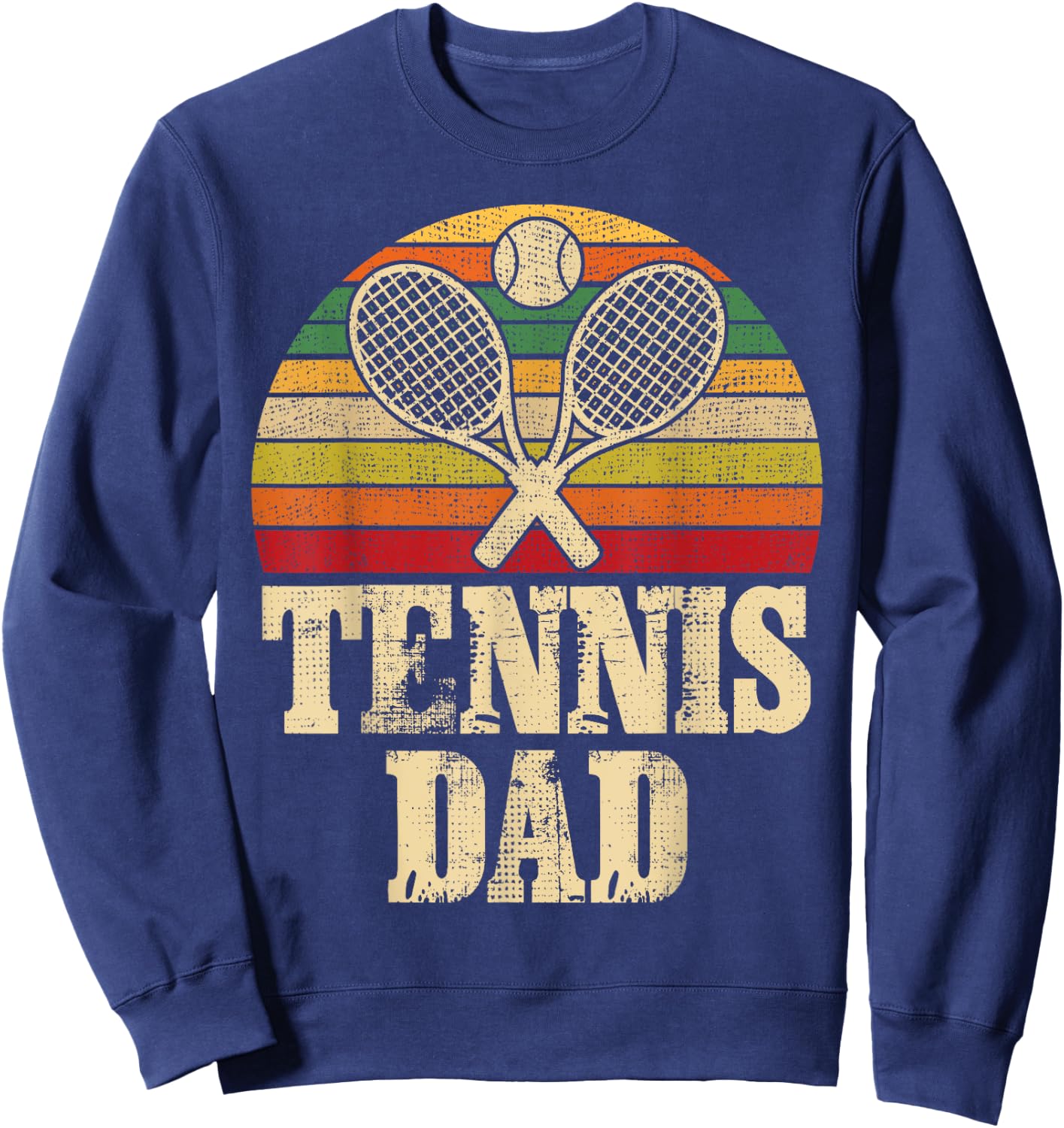 Vintage Retro Tennis Dad Father's Day Present Sweatshirt - Sweatshirt | Navy
