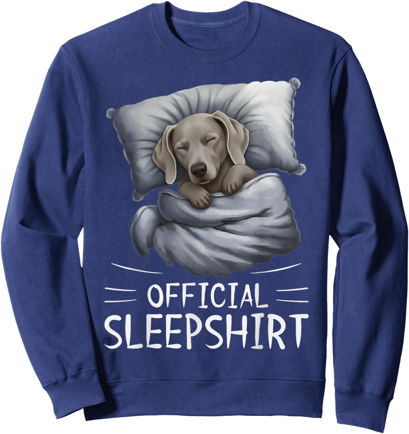 Weimaraner Dog Official Sleepshirt Pajamas Nightgown Sweatshirt - Sweatshirt | Navy