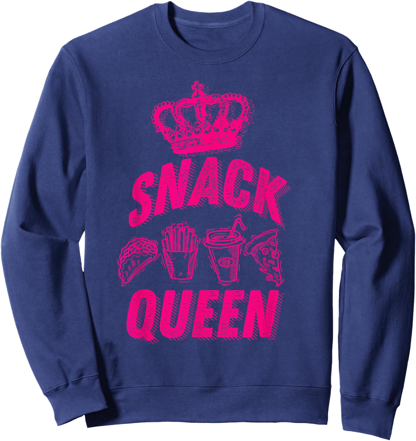 Snack Queen Shirt | Cool I Love Midnight Snack Boy Girl Gift Sweatshirt - Sweatshirt | Navy