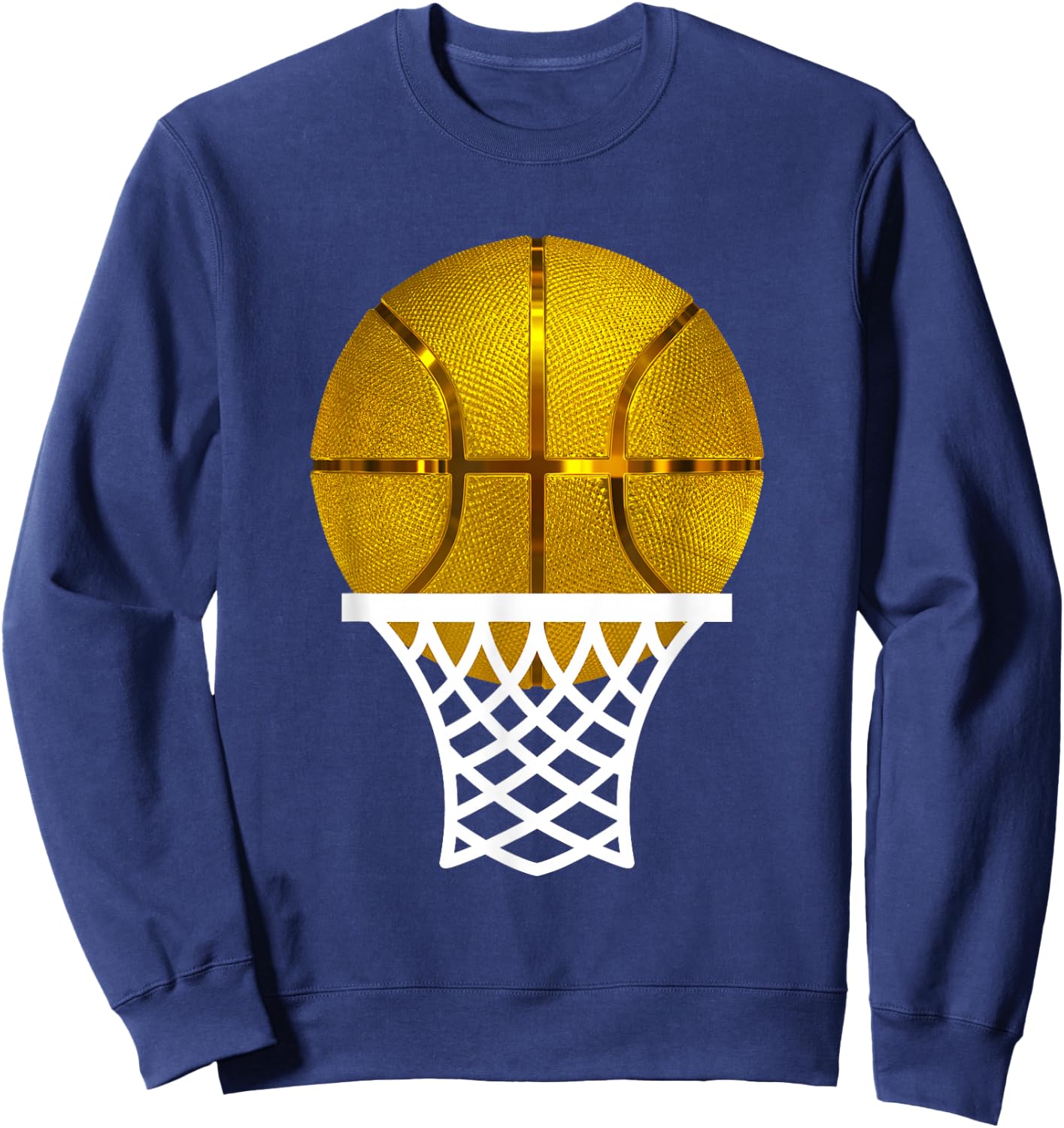 Gold Basketball Trophy MVP Award, Cool Basketball Player Sweatshirt - Sweatshirt | Navy