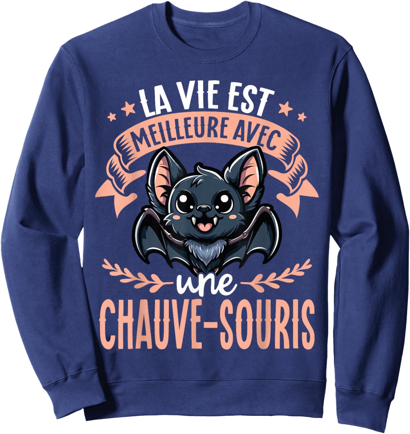Life Is Better With A Bat - Sweet Bat , Black, S Sweatshirt - Sweatshirt | Navy