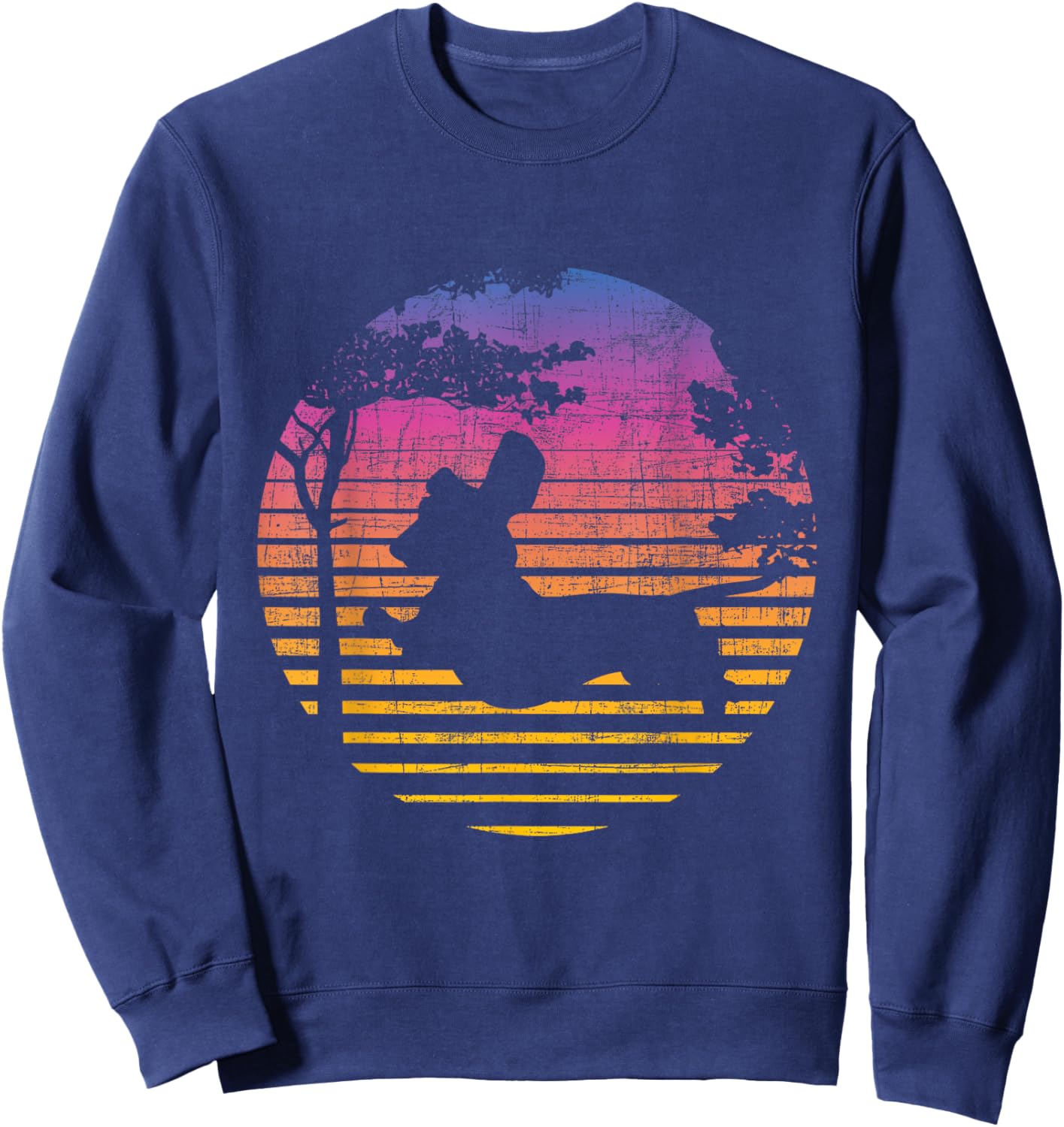 Retro Sunset Dachshund Wiener - Dog Lover Animal Pet Lover Men Women Girls Kids Sweatshirt - Sweatshirt | Navy