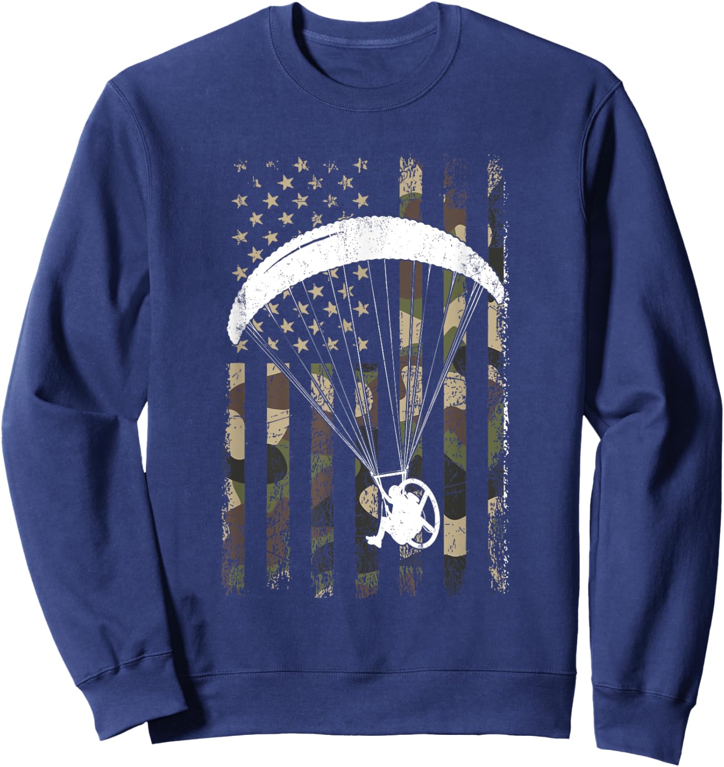 paramotor American Flag, paramotor Sweatshirt - Sweatshirt | Navy