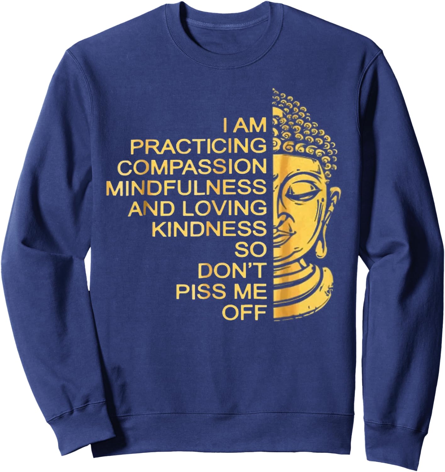 I Am Practicing Compassion Mindfulness And Loving Kindness Sweatshirt - Sweatshirt | Navy