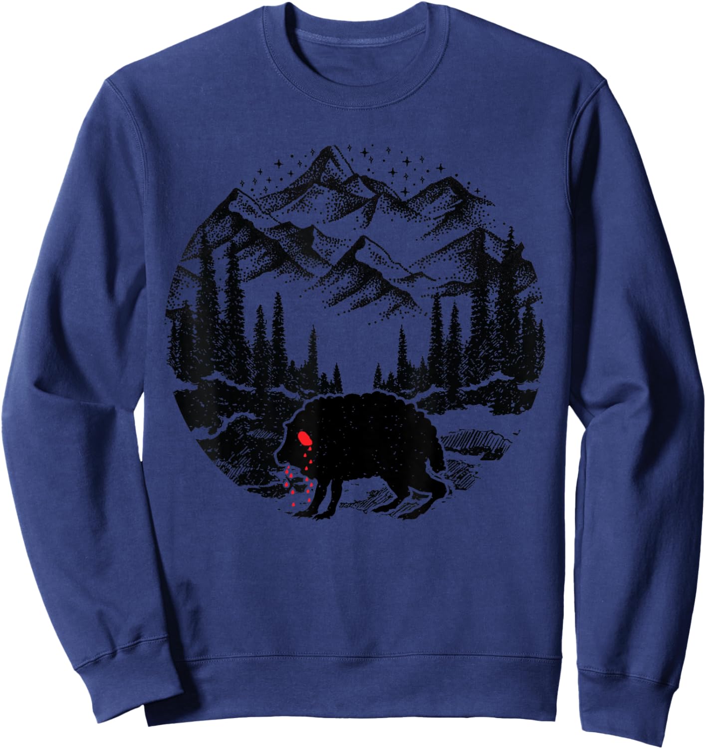 Funny Monster Squonk in Forest Folklore Cryptid Introvert Sweatshirt - Sweatshirt | Navy