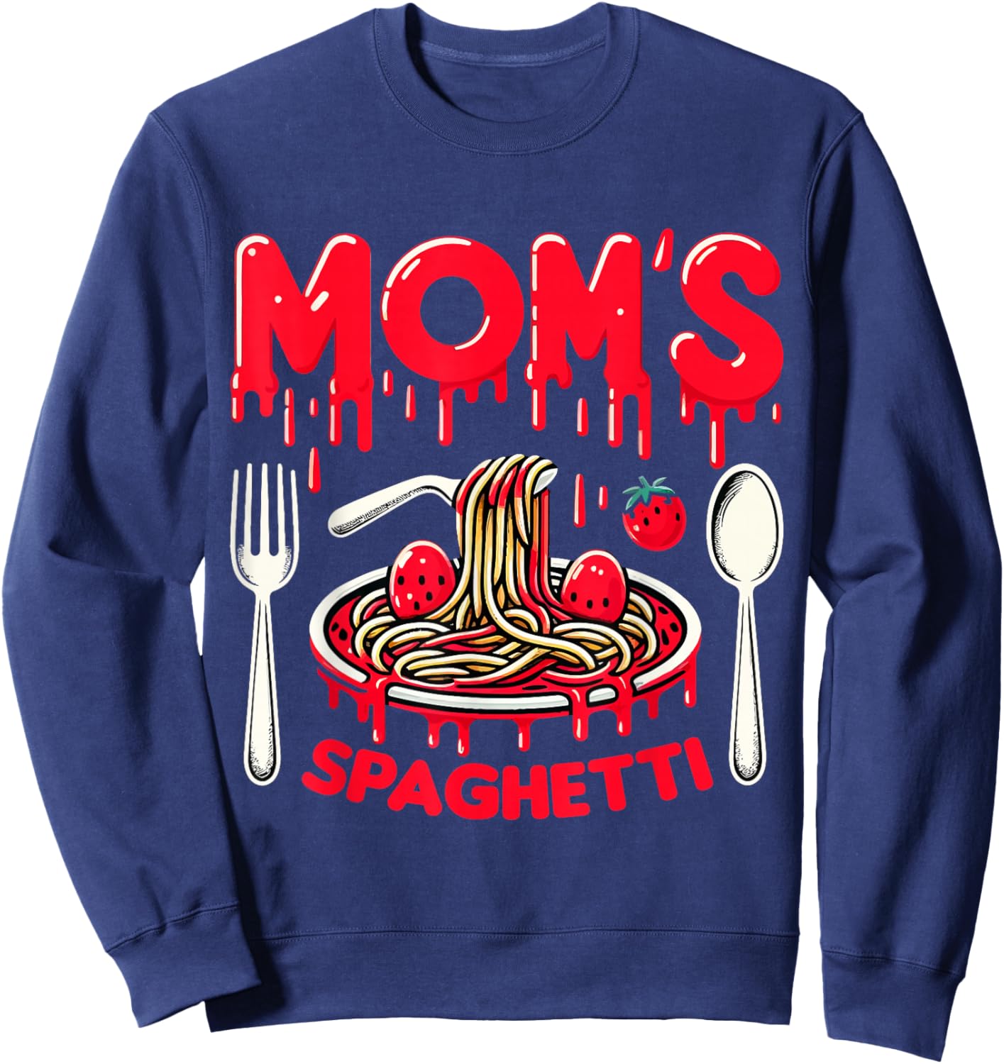 Moms Spaghetti Homemade Cooking Love Sweatshirt - Sweatshirt | Navy