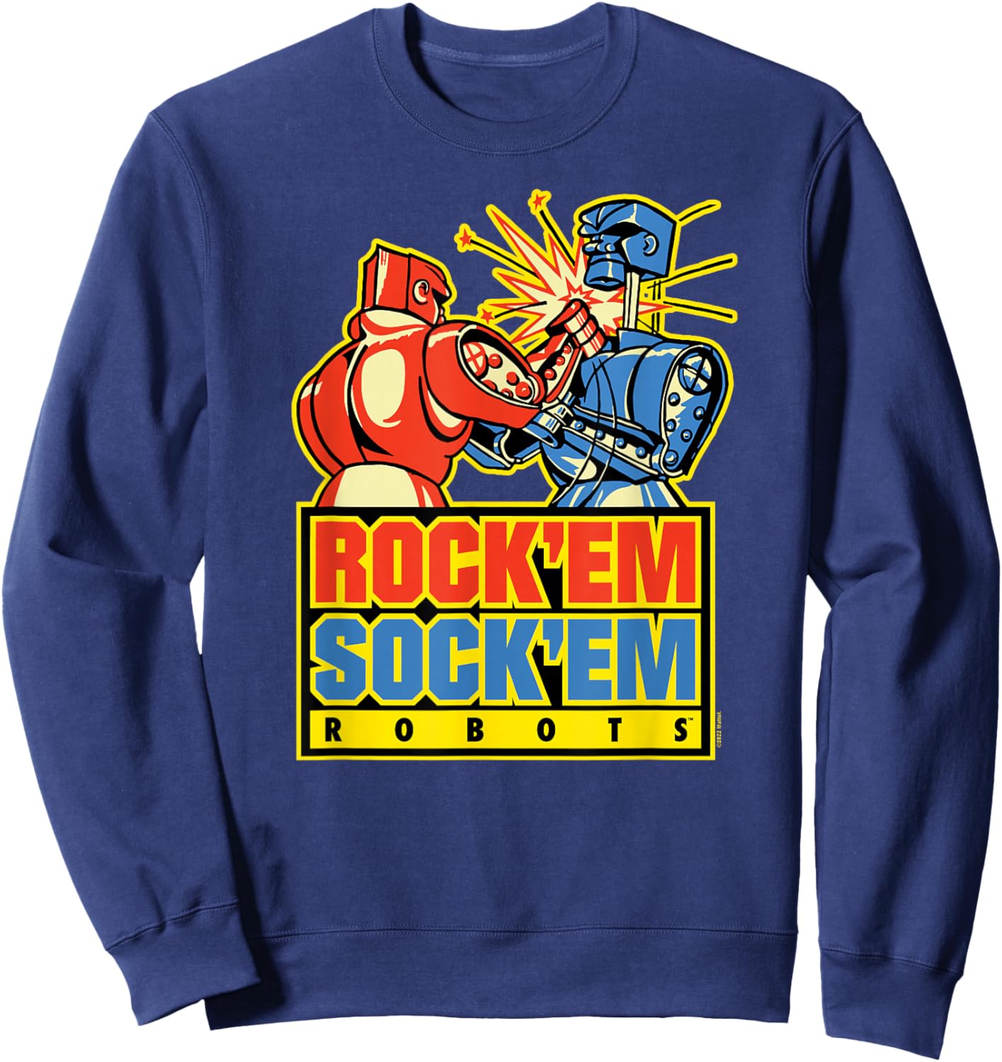 Rock'Em Sock'Em - Logo With Robots Sweatshirt - Sweatshirt | Navy