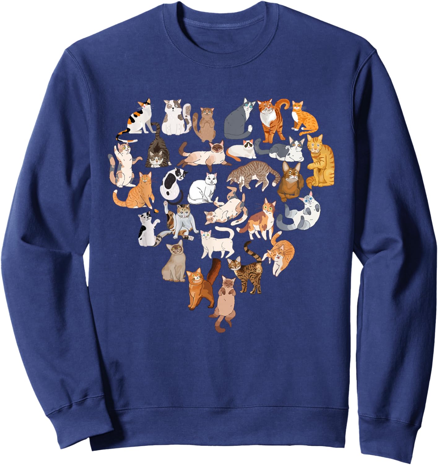 Cats Love Kitty Nerd Cat Lovely Kitten Lovers Sweatshirt - Sweatshirt | Navy