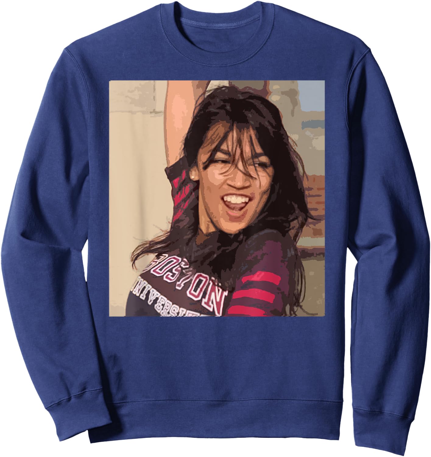 Dancing Alexandria Ocasio-Cortez Fun College Meme Sweatshirt - Sweatshirt | Navy