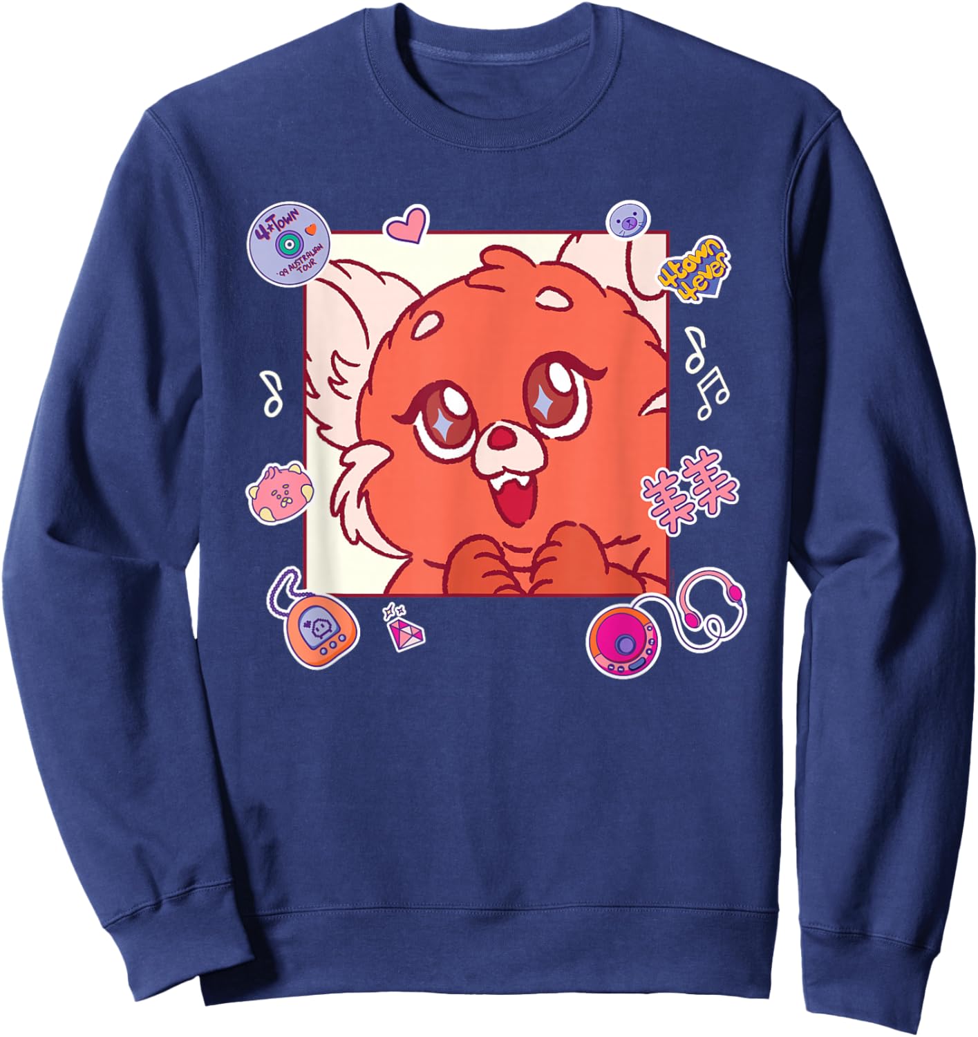Disney and Pixar's Turning Red Fluffy Cute '90s Panda Mei Sweatshirt - Sweatshirt | Navy