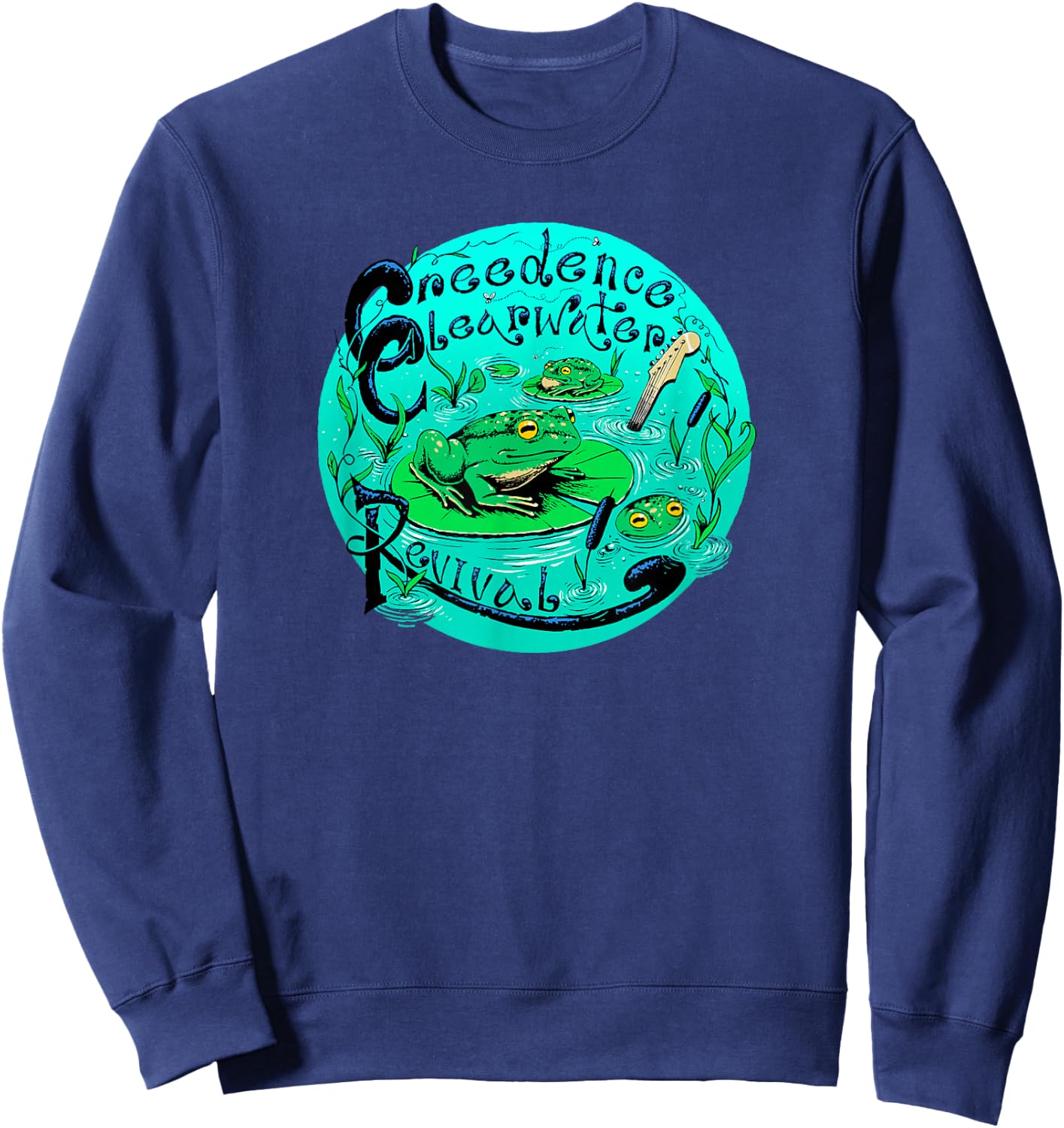 Creedence Clearwater Revival Frog & Lilypad Sweatshirt - Sweatshirt | Navy