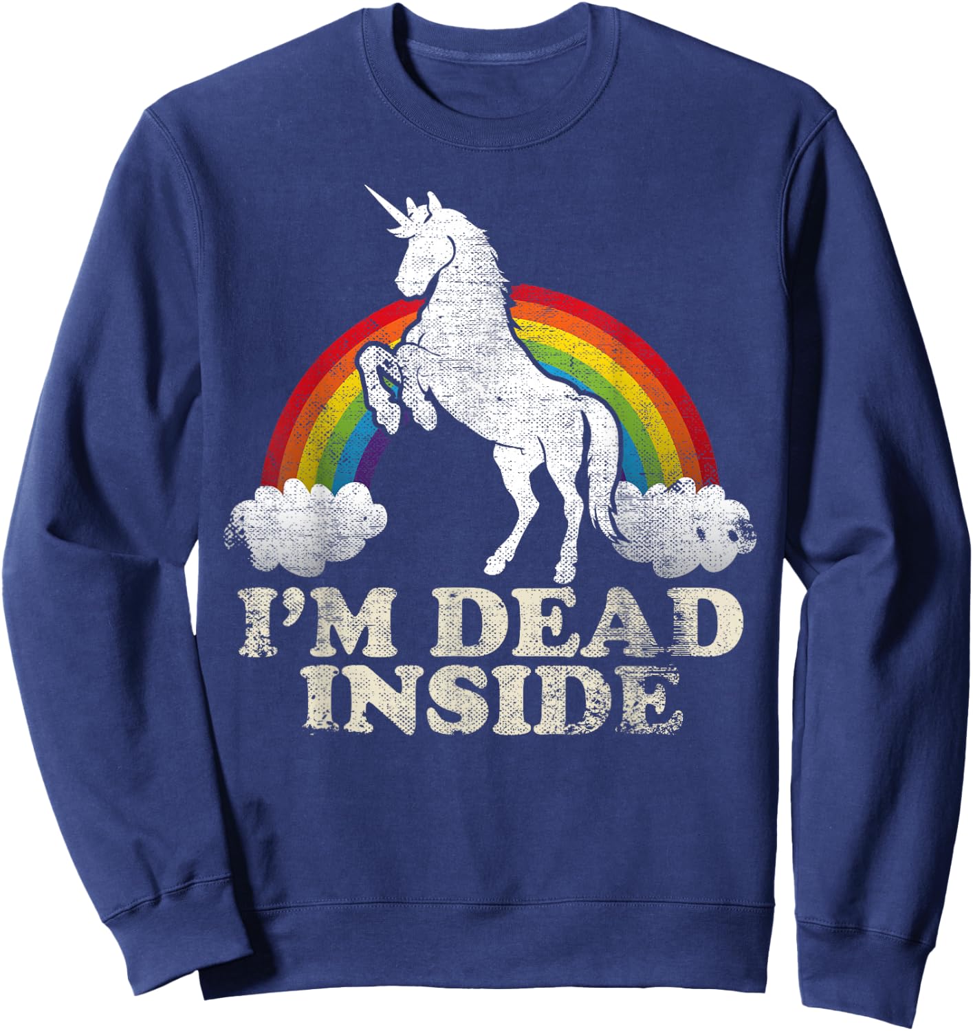 Funny Stuff - Unicorn I'm Dead Inside Sarcastic Depression Humour Sweatshirt - Sweatshirt | Navy