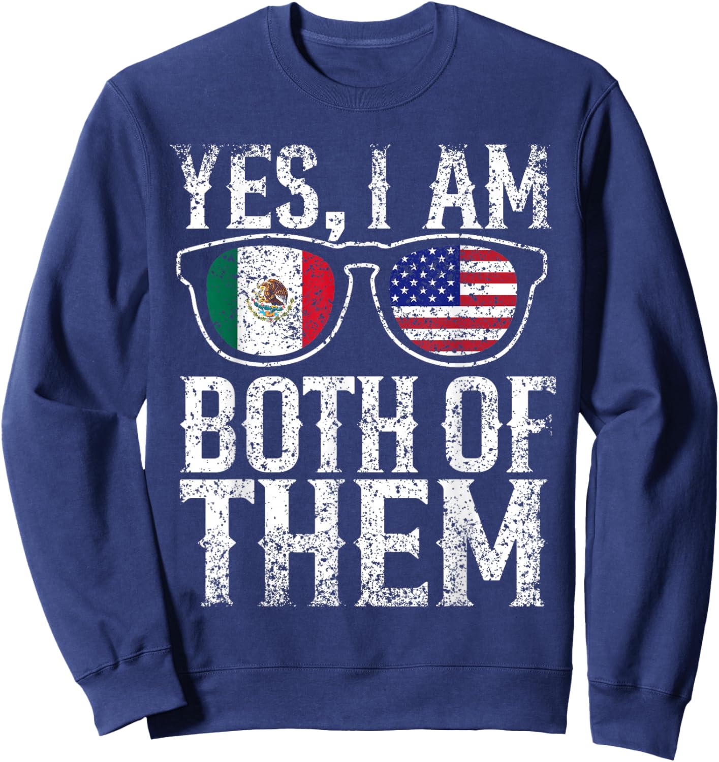 Ja Ich Bin Sie Beide Us USA Mexico Mexican American Sweatshirt - Sweatshirt | Navy