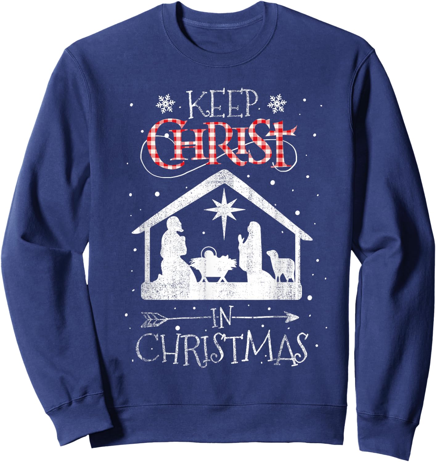 BORN Keep Christ In Christmas Nativity Jesus Christian Kids Black Cotton Polyester Sweatshirt - Sweatshirt | Navy