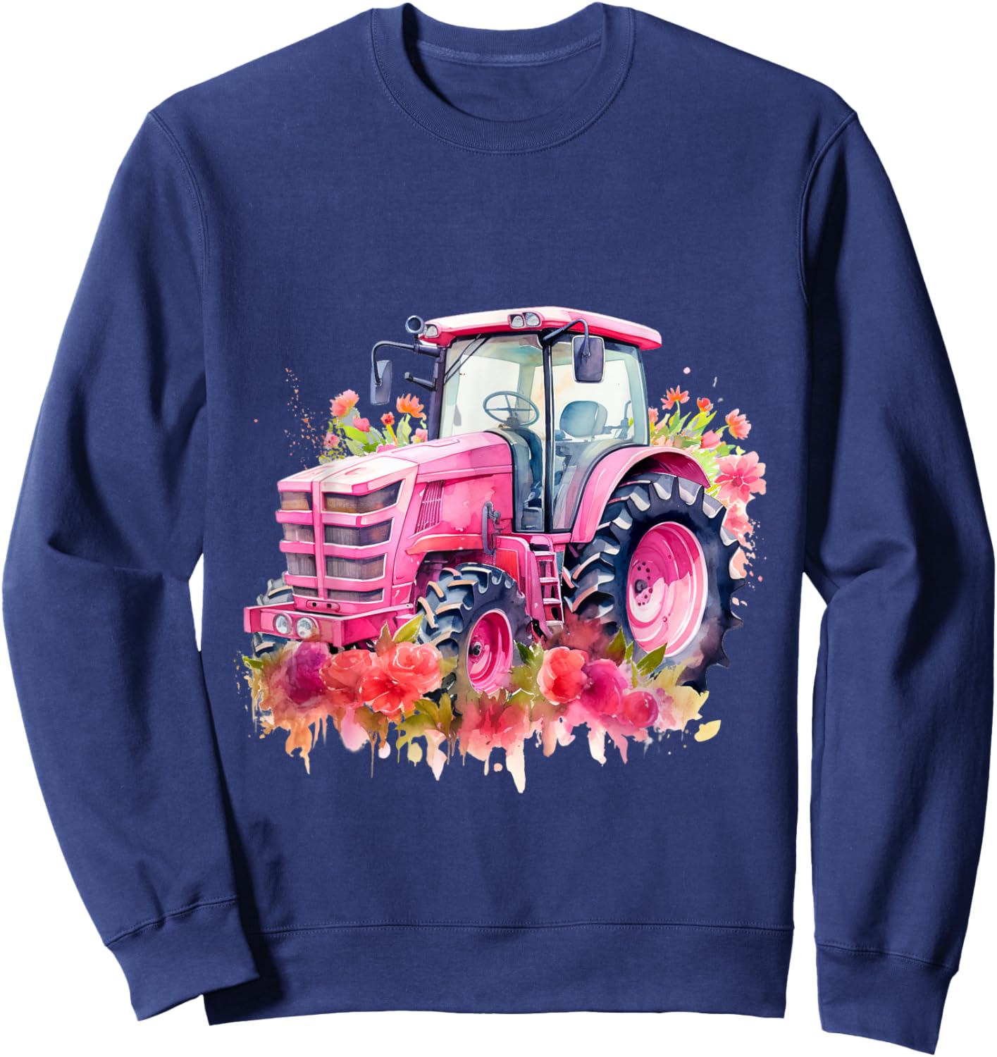 Farm Girl Pink Tractor Women design Sweatshirt - Sweatshirt | Navy