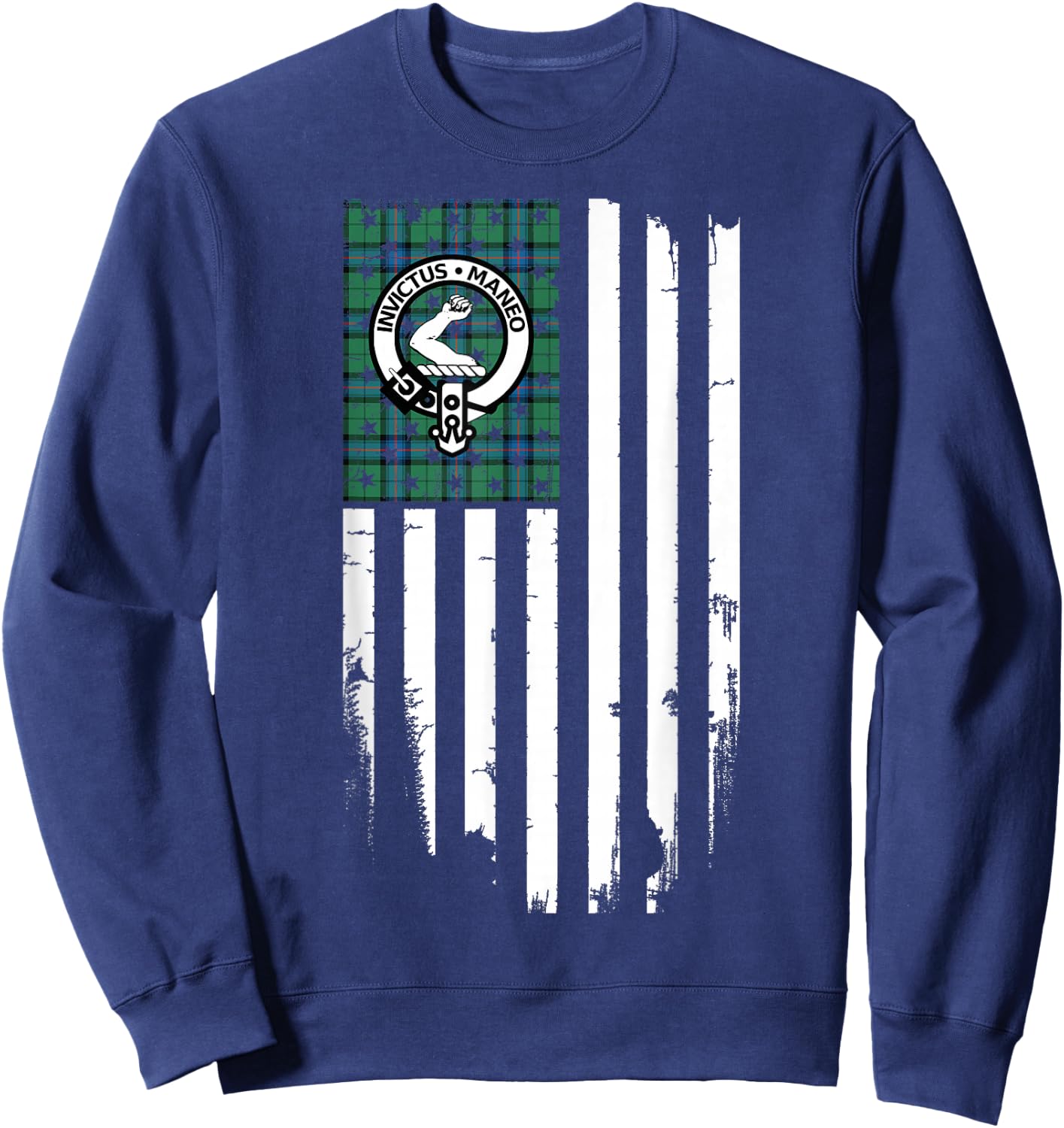 Scottish American Armstrong Clan & Stripes Flag Sweatshirt - Sweatshirt | Navy